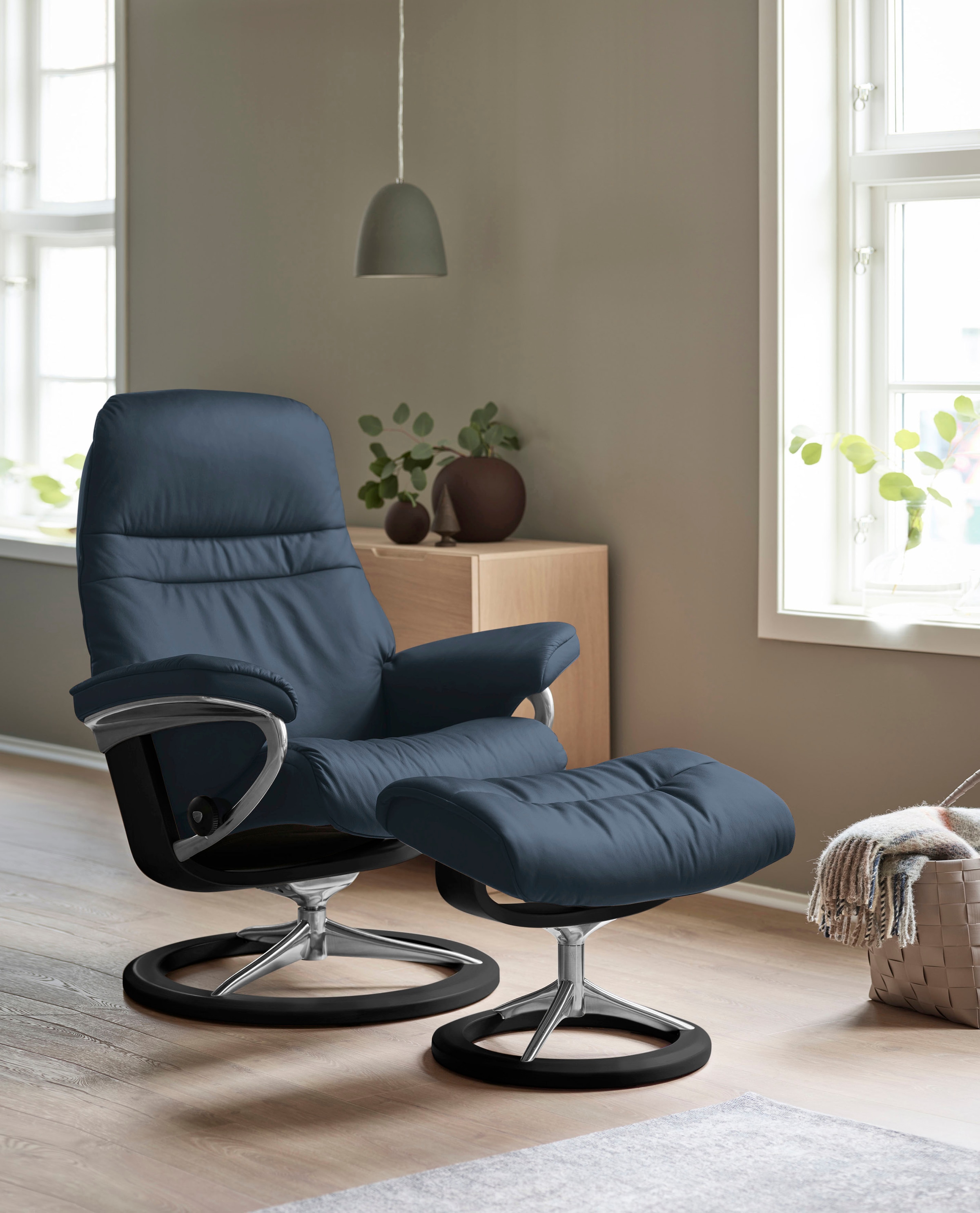 Stressless Relaxsessel "Sunrise" Relaxsessel mit Hocker, mit Signature Base günstig online kaufen