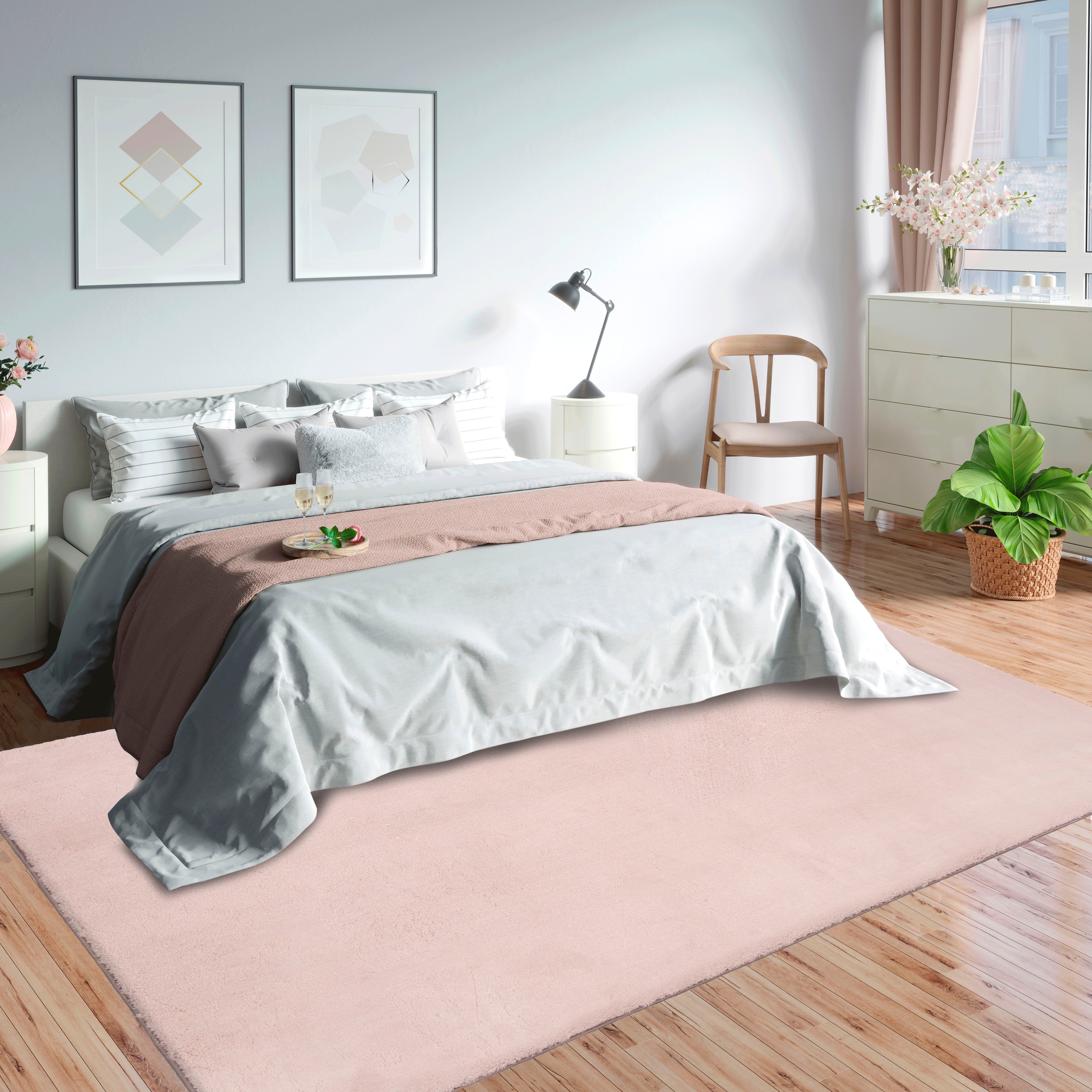 Thumbnail - merinos Teppich "Loft 37, Kunstfellteppich" rechteckig 16 mm Höhe weich und kuschelig, Fell Haptik, Anti-Rutsch-Untersei...