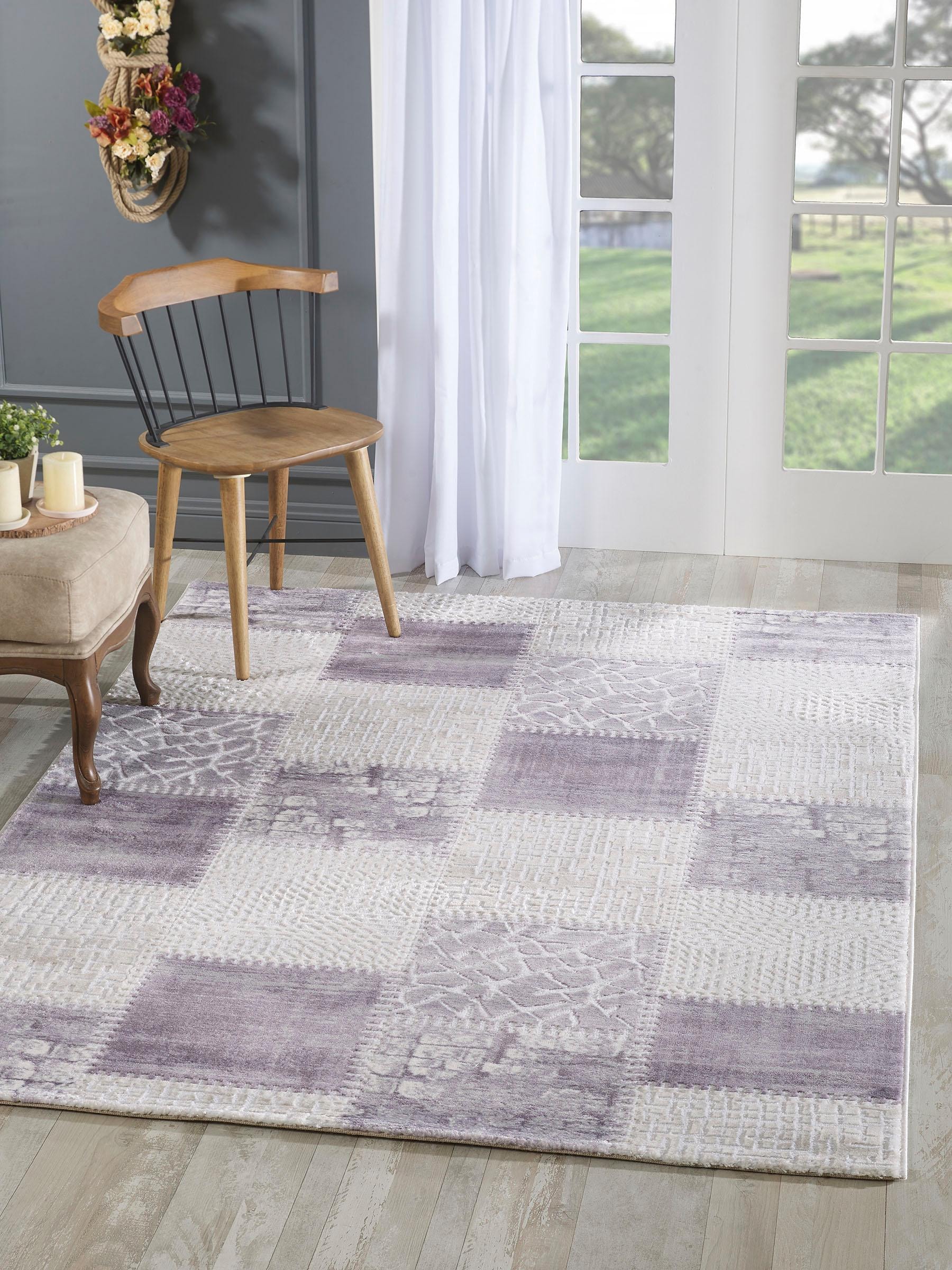 Sanat Teppich "Harmony 3202, auch als Läufer" rechteckig 12 mm Höhe Wohnzimmer, Kurzflor, modern, Patchwork, Schlafzimmer
