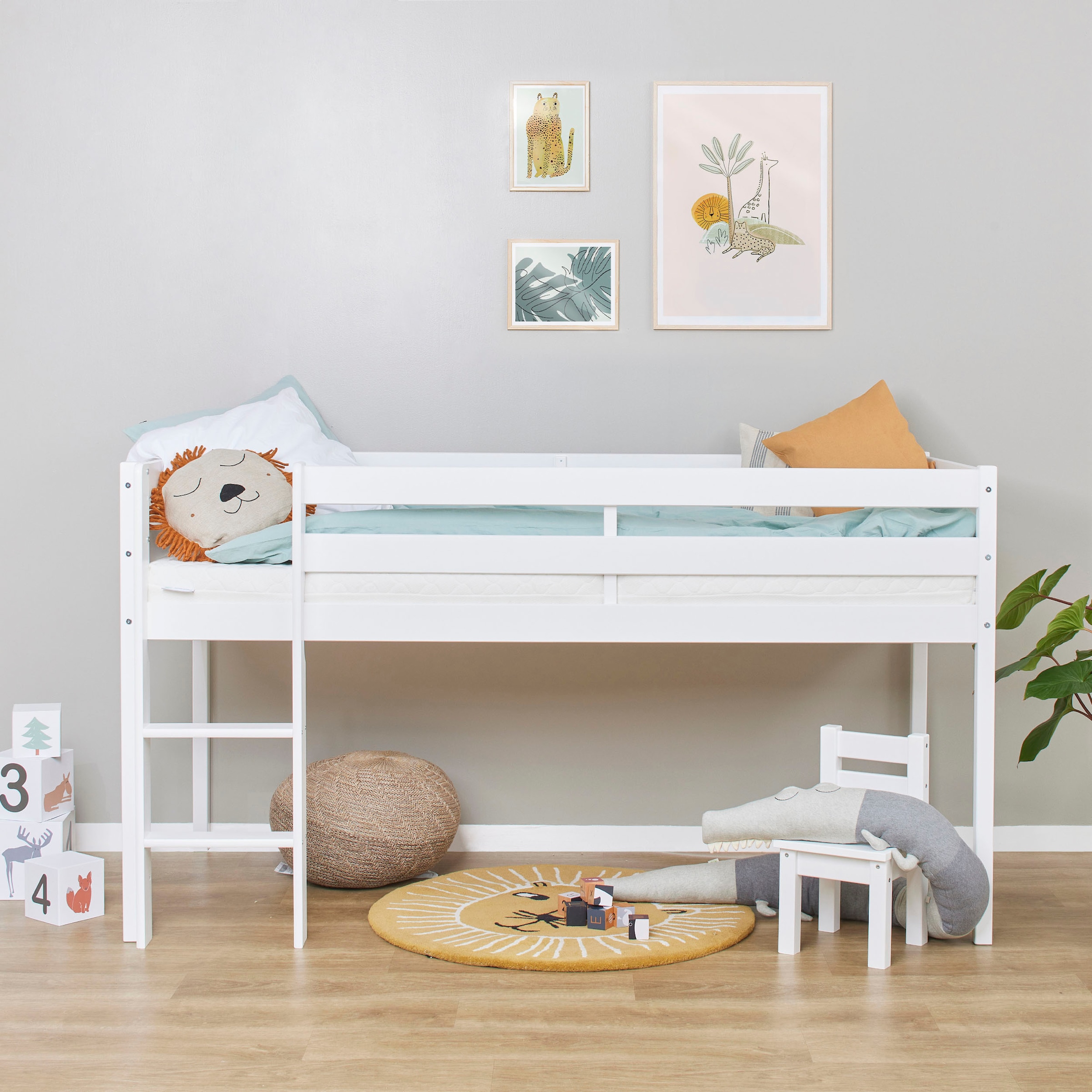 Hoppekids Spielbett »ECO COMFORT, Hochbett, in 2 Einzelbetten teilbar«, Höhe 72cm, Farbe & Größe & Matratze