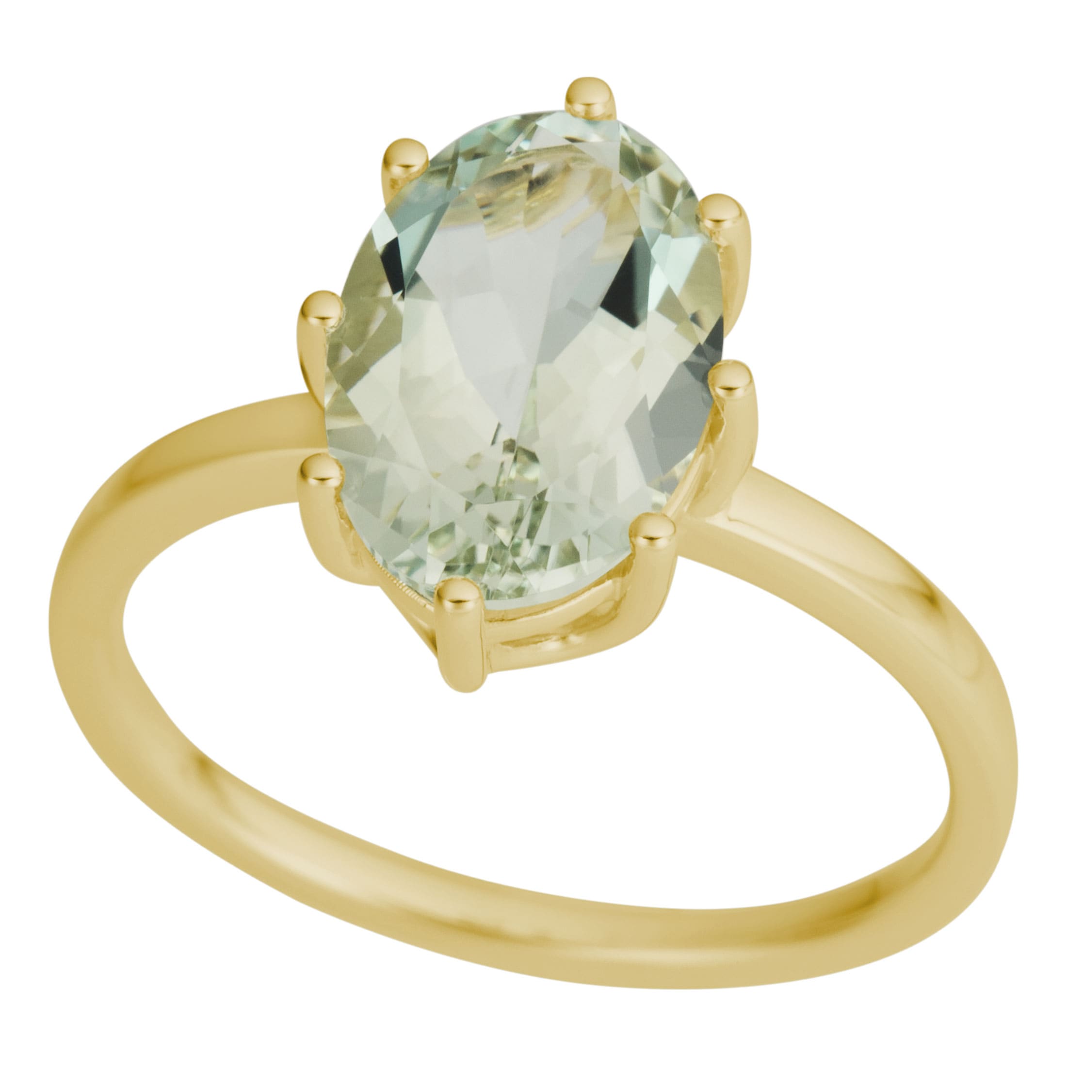 FIRETTI Damen Fingerring "Schmuck Geschenk Gold 375 Damenring Goldring Oval", 18, Gelbgold 375, 1,8mm, gold, Gelbgold 375, Fingerringe, mit Amethyst