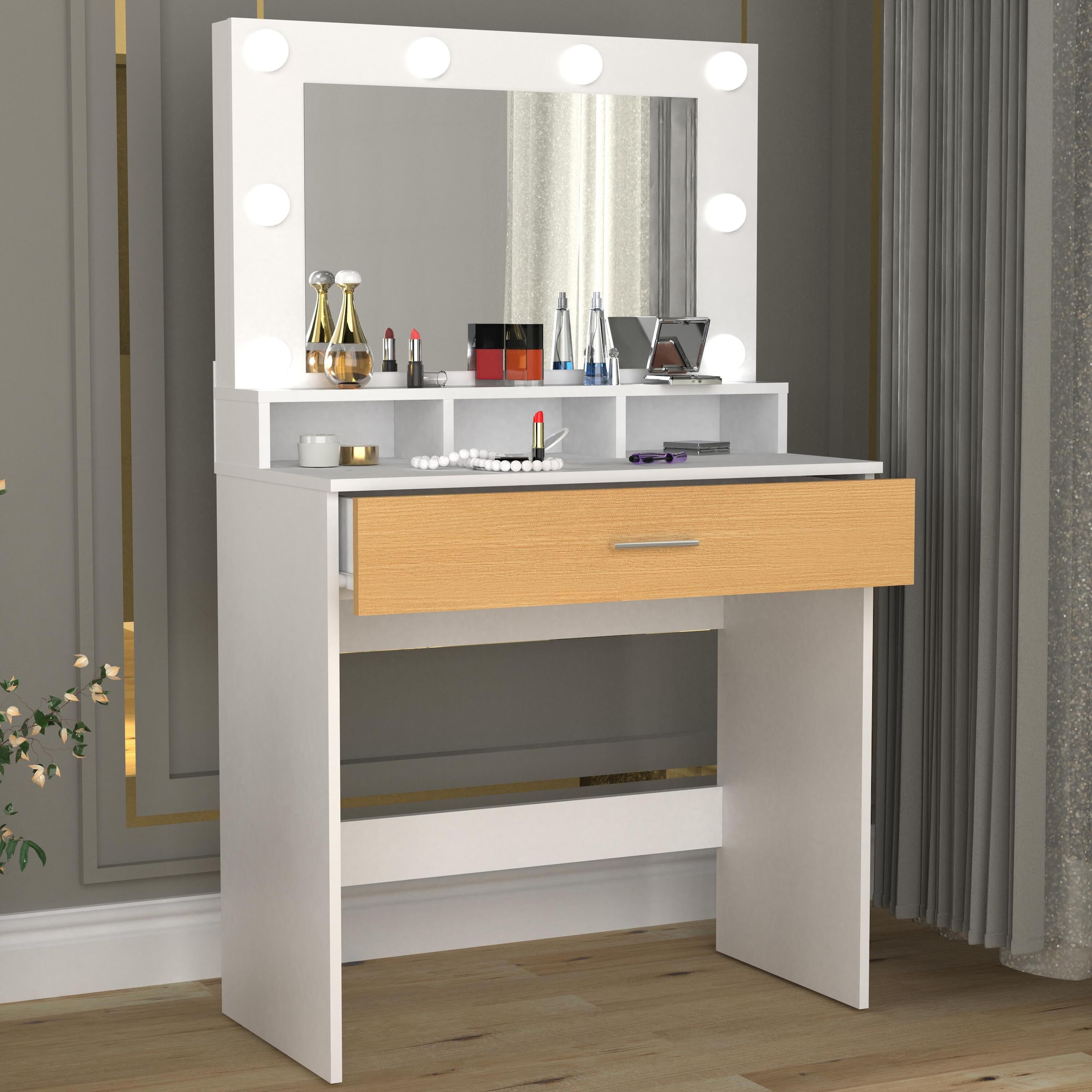 VCM Schminktisch »Schminktisch Frisiertisch Schublade Spiegel Kosmal« 1 Stk. tlg.