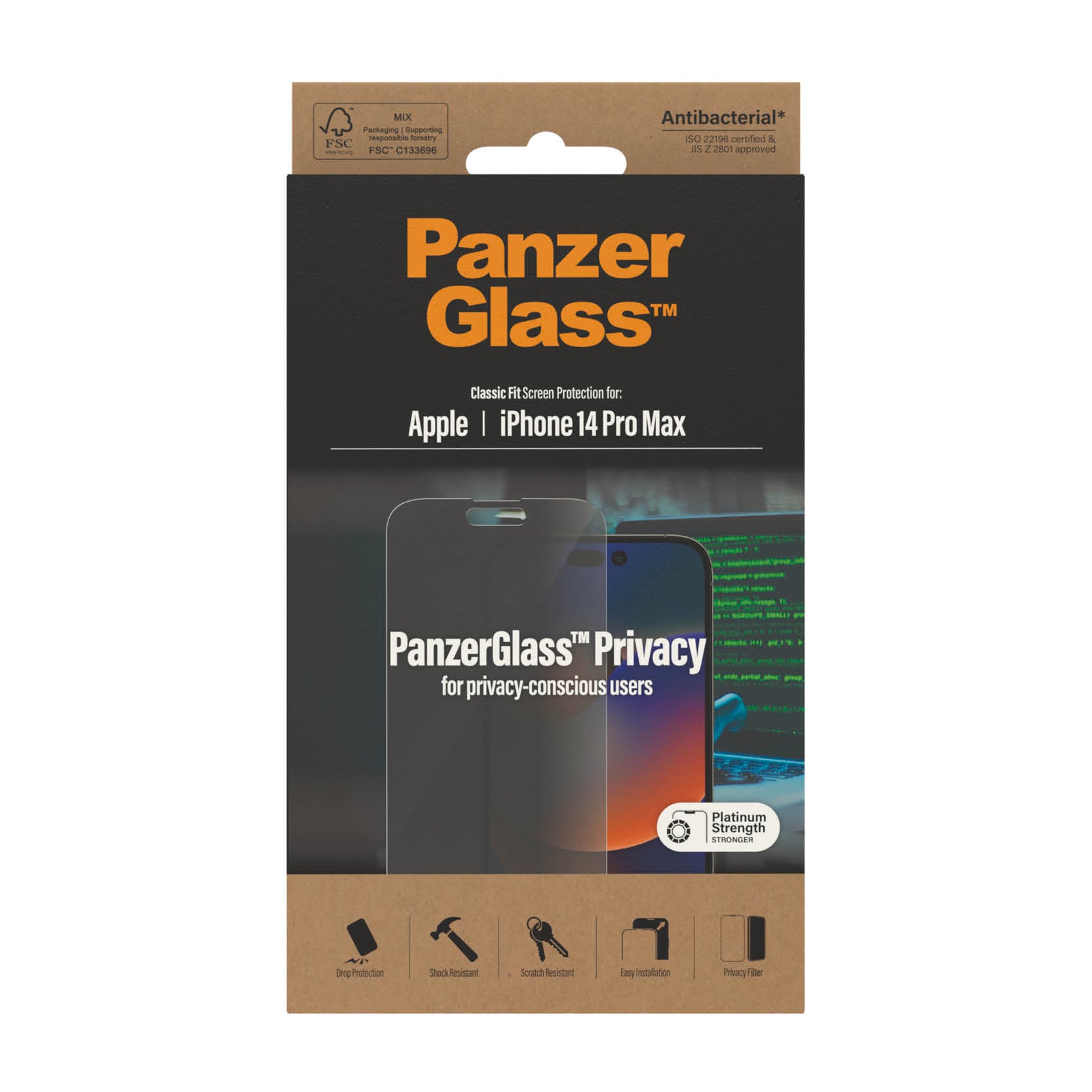 PanzerGlass Displayschutzglas »iPhone 14 Pro Max Privacy AB«