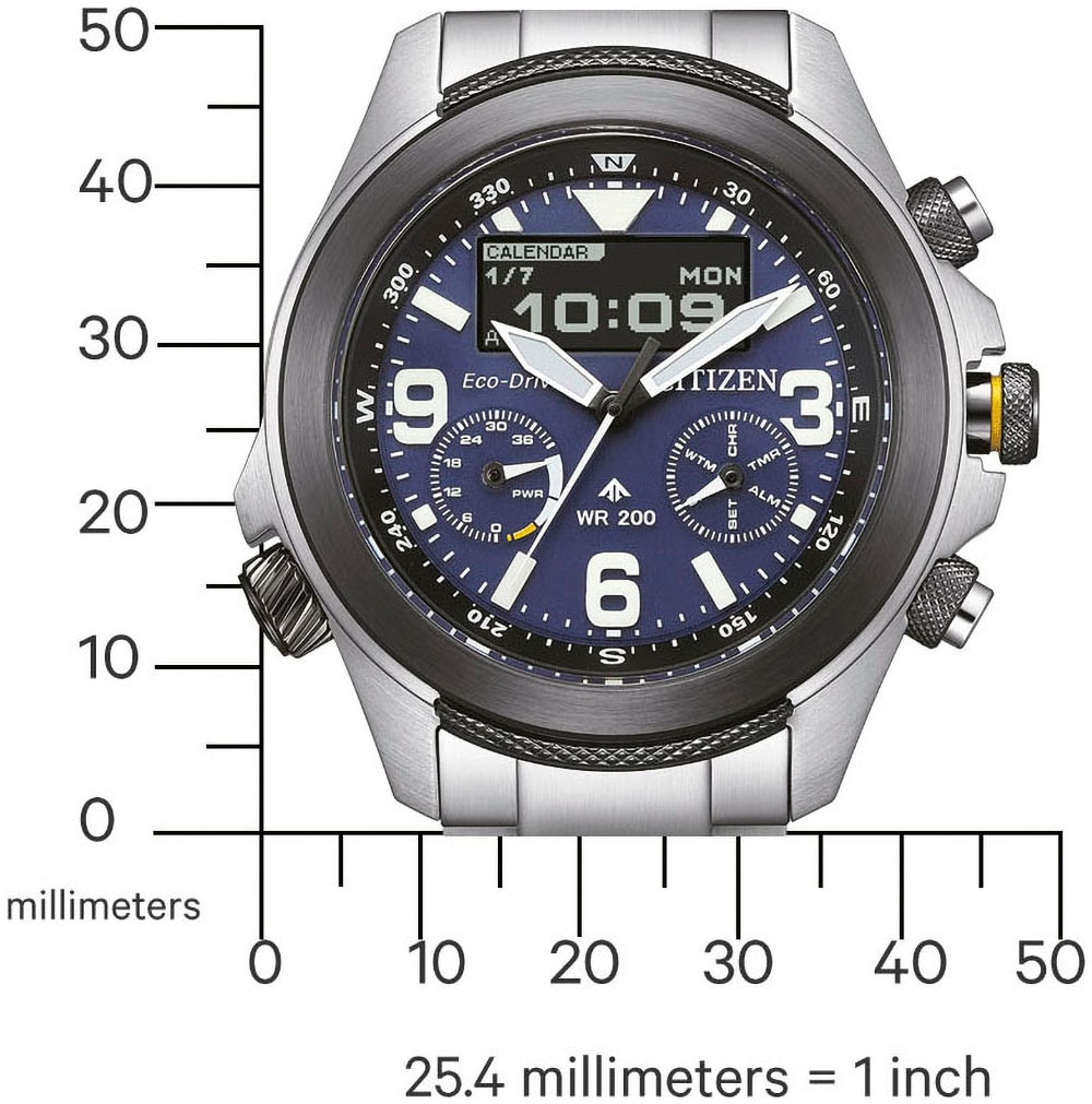 Citizen Solaruhr, Armbanduhr, Herrenuhr, Edelstahlarmband, analog, digital, Tag