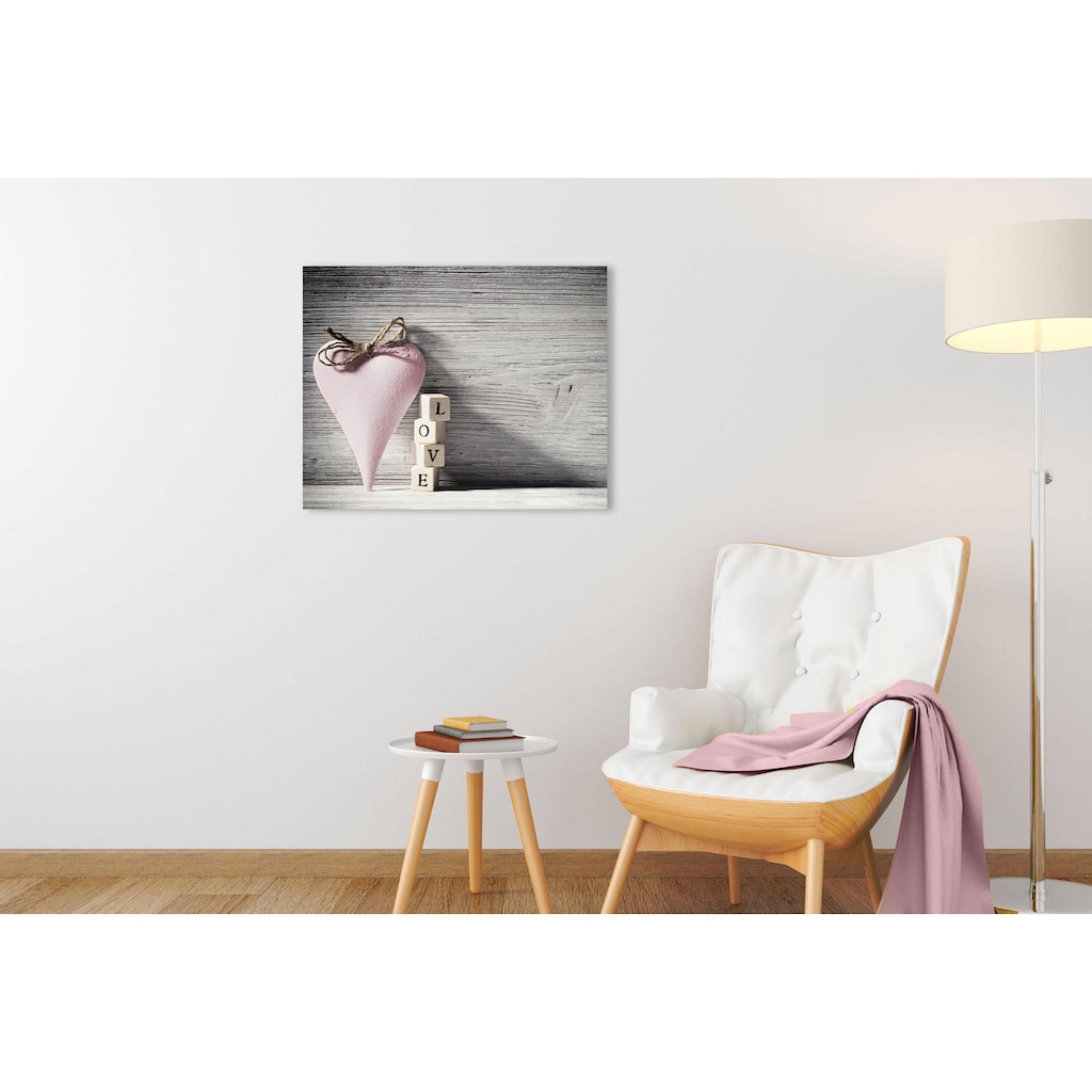 Home affaire Leinwandbild »Heart Love Pink«