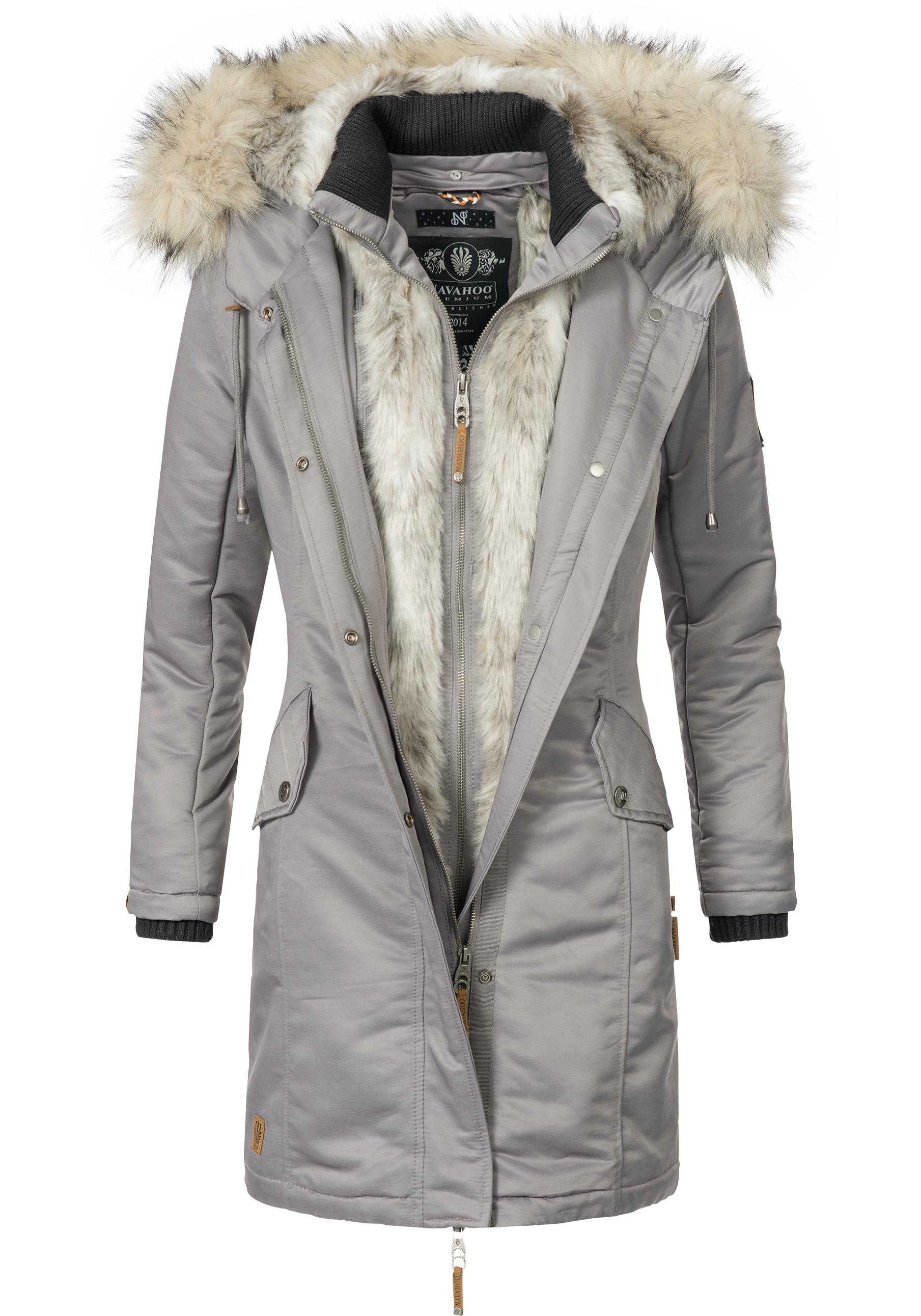 Navahoo Wintermantel »Daylight«, stylische Damen Winterparka mit Kunstfellkapuze