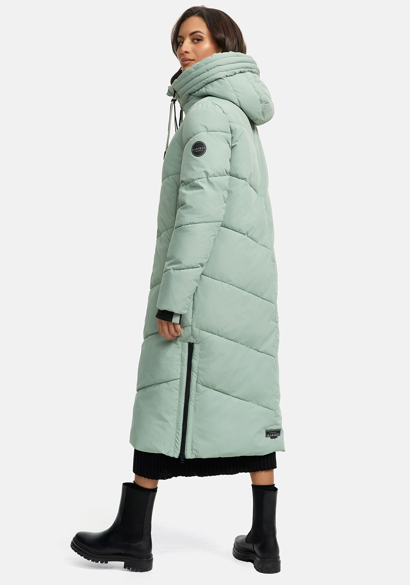 Marikoo Winterjacke »Nadaree XVI«, Stepp Mantel mit großer Kapuze