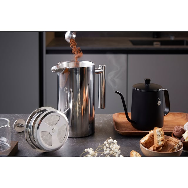 GEFU French Press Kanne »GUSTAVO«, 1000 l Kaffeekanne, einfaches  Zubereitung, heißes Servieren von Kaffee und Tee, Edelstahl kaufen | BAUR