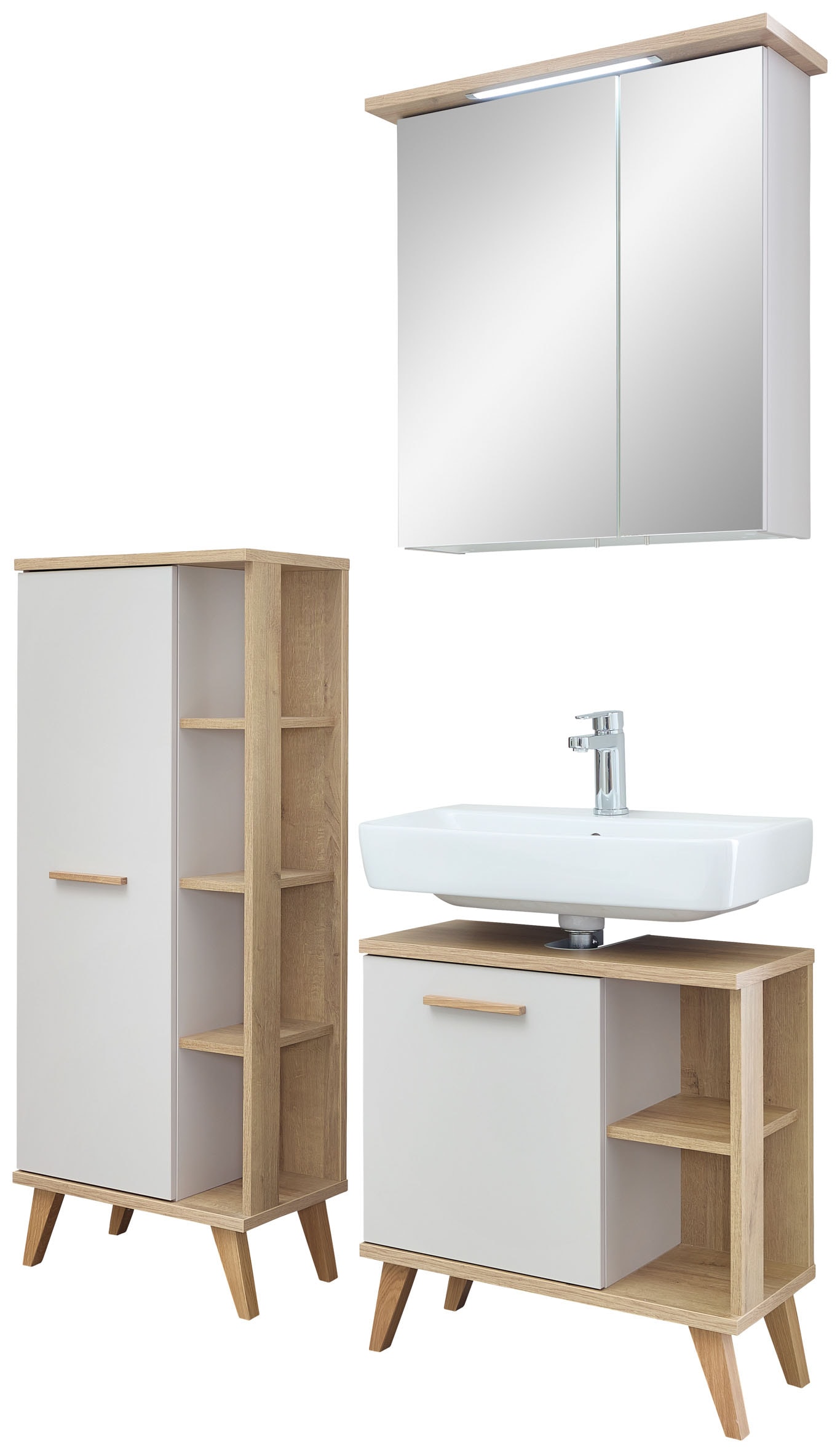 Saphir Badmöbel-Set "3-teilig, mit Soft-Close Türen" Set, 3 Stk. tlg.