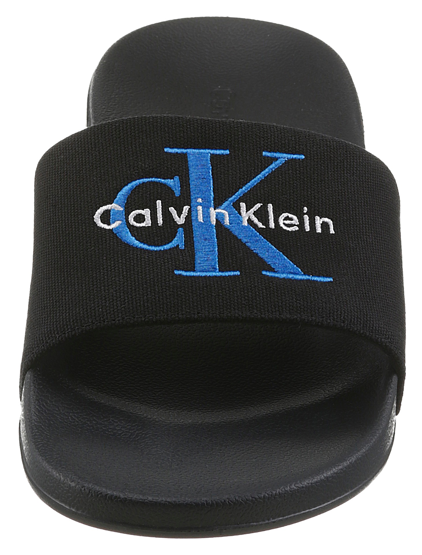 Calvin Klein Pantolette »ESS SLIDE CV«  Strandschuh, Pool Slides, Flat mit Textil-Riemen