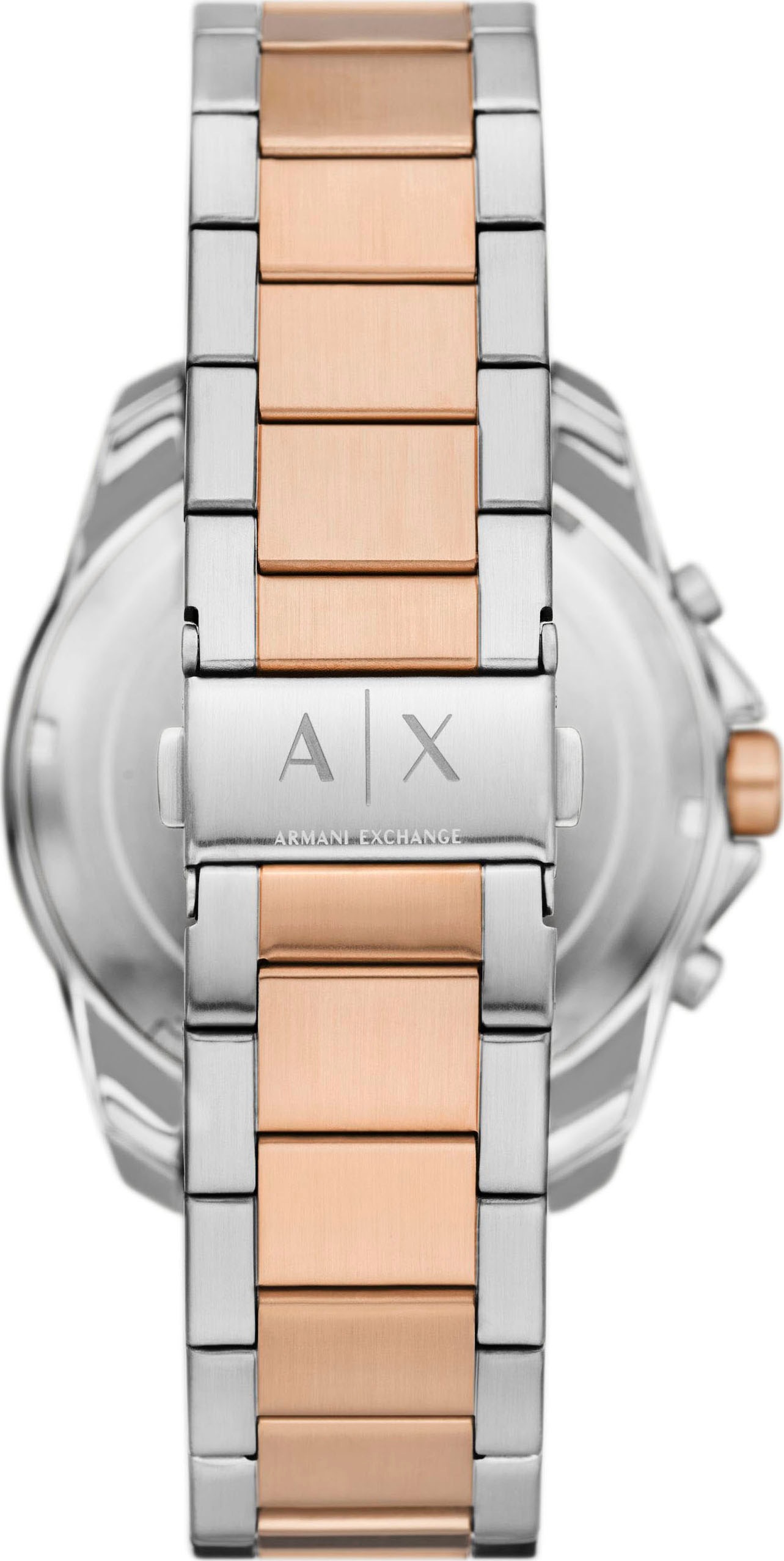ARMANI EXCHANGE Chronograph, Armbanduhr, Herrenuhr, Edelstahlarmband, analog, Tag, Stoppfunktion