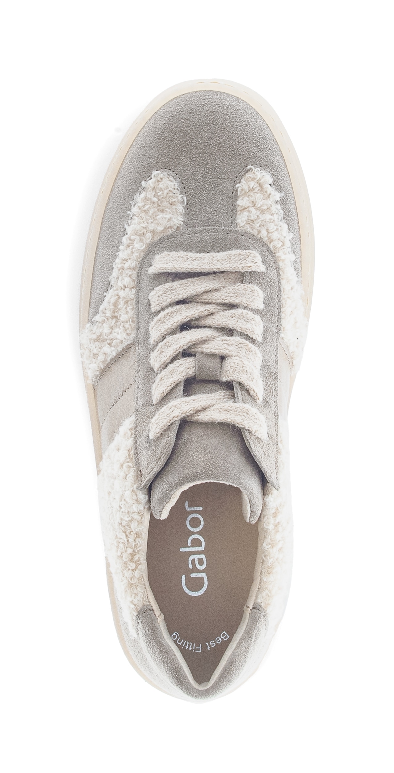 Gabor Plateausneaker, Freizeitschuh, Halbschuh, Schnürschuh in Teddy-Optik