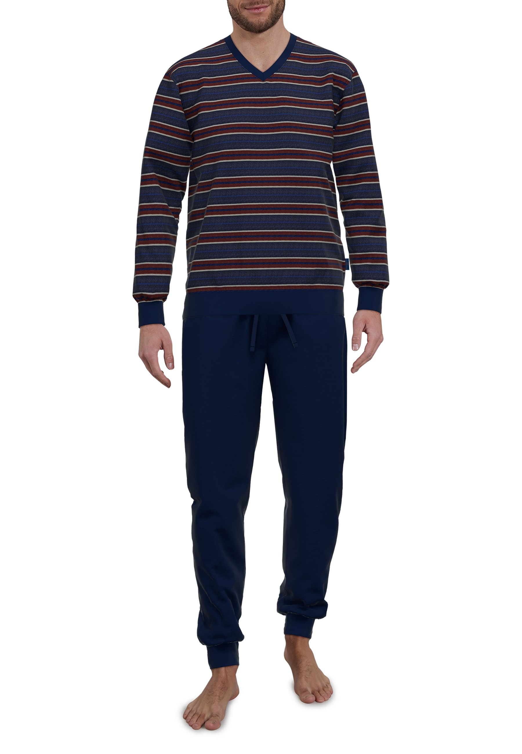 GÖTZBURG Pyjama "Zartbitter", (2 tlg.), V-Ausschnitt, Langarm, elastische B günstig online kaufen