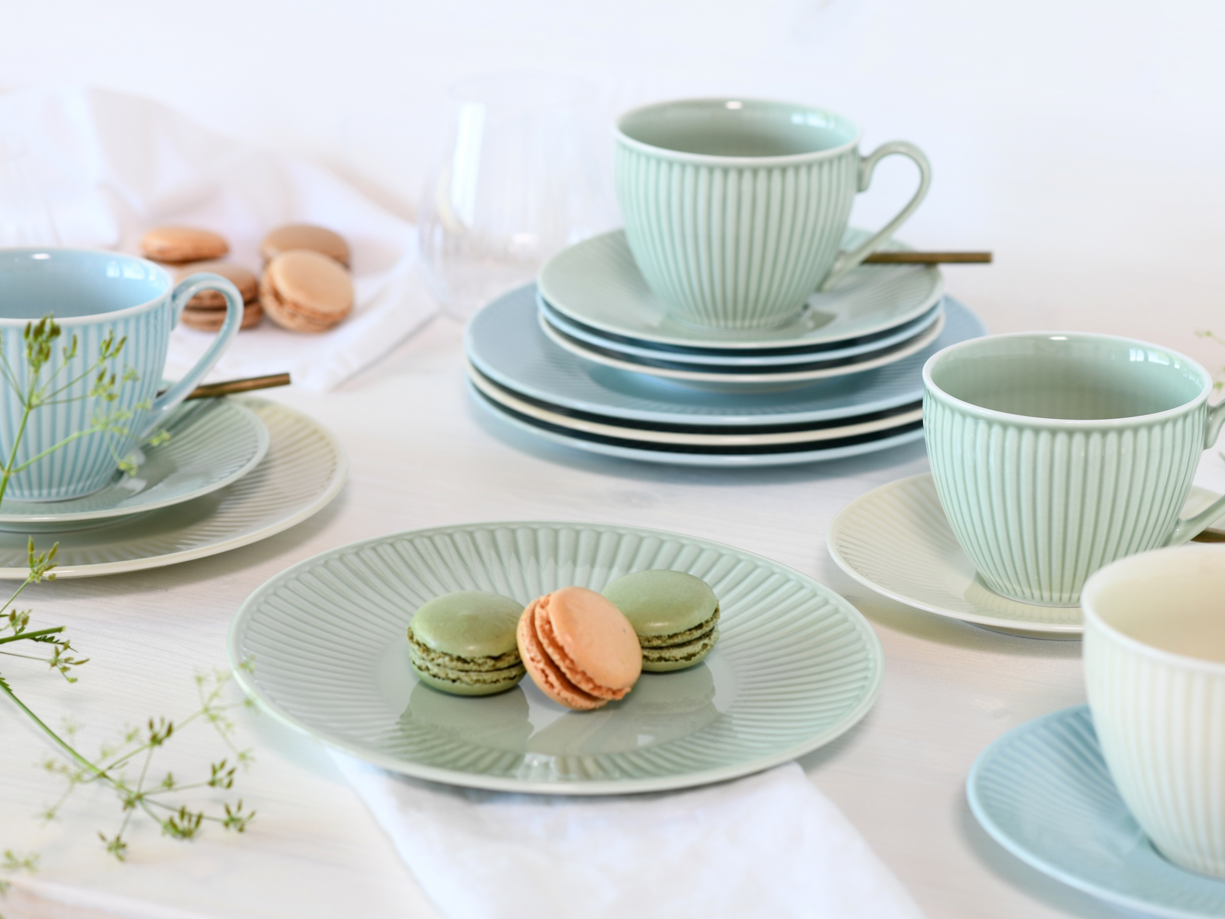 CreaTable Kaffeeservice »Valencia Pastell, Kaffee-Service 18-tlg«, (Set, 18 tlg.), Elegant, Boho Chic