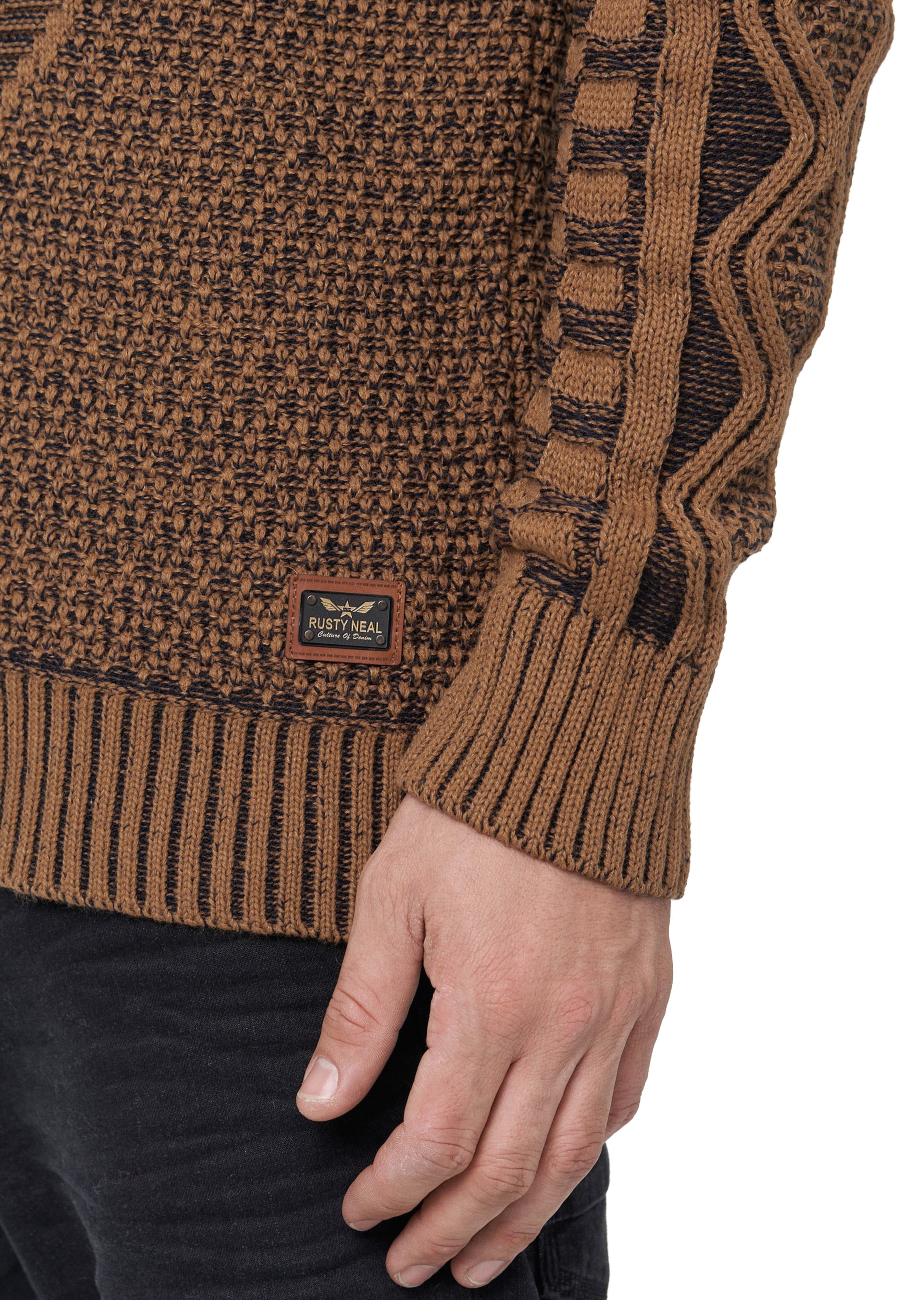 Rusty Neal Strickpullover, mit extravagantem Schalkragen
