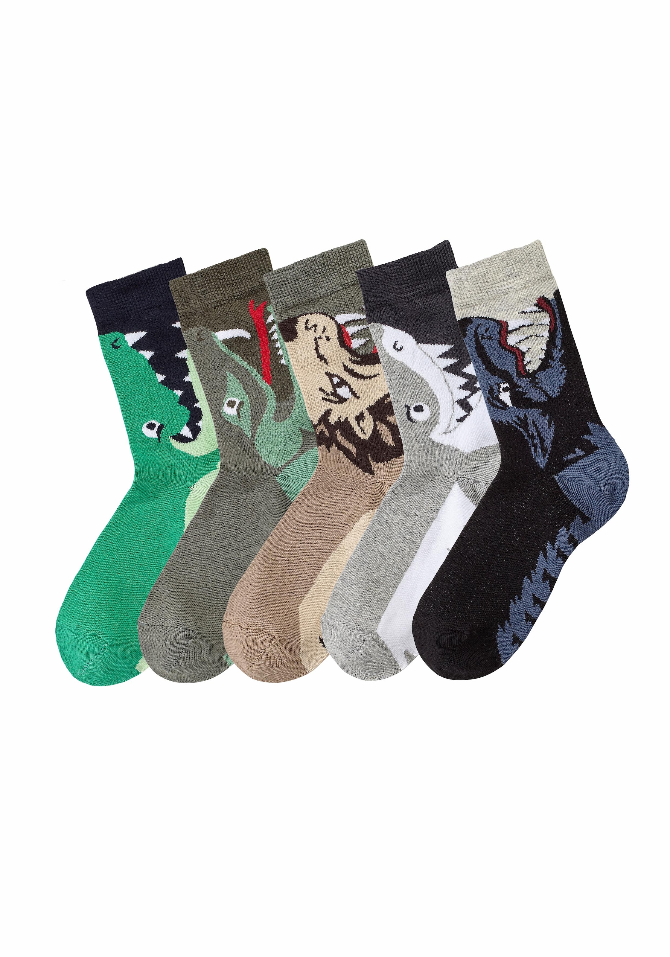 Socken, (Packung, 5 Paar), mit Tiermotiven