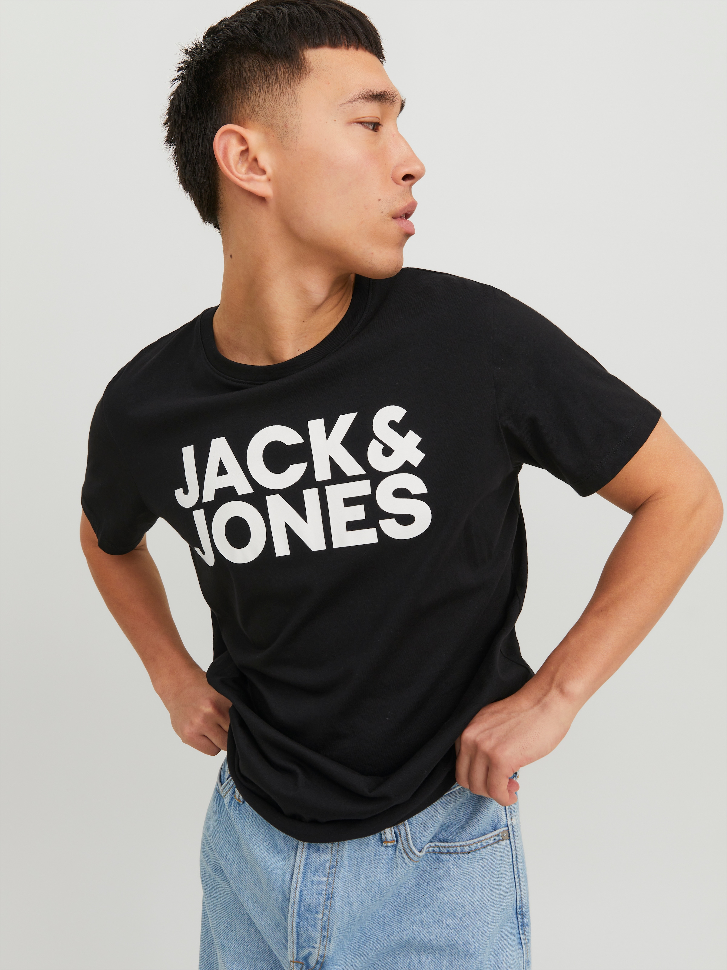 Jack & Jones Rundhalsshirt "JJECORP mit Logo-Print und klassischem Rundhals günstig online kaufen