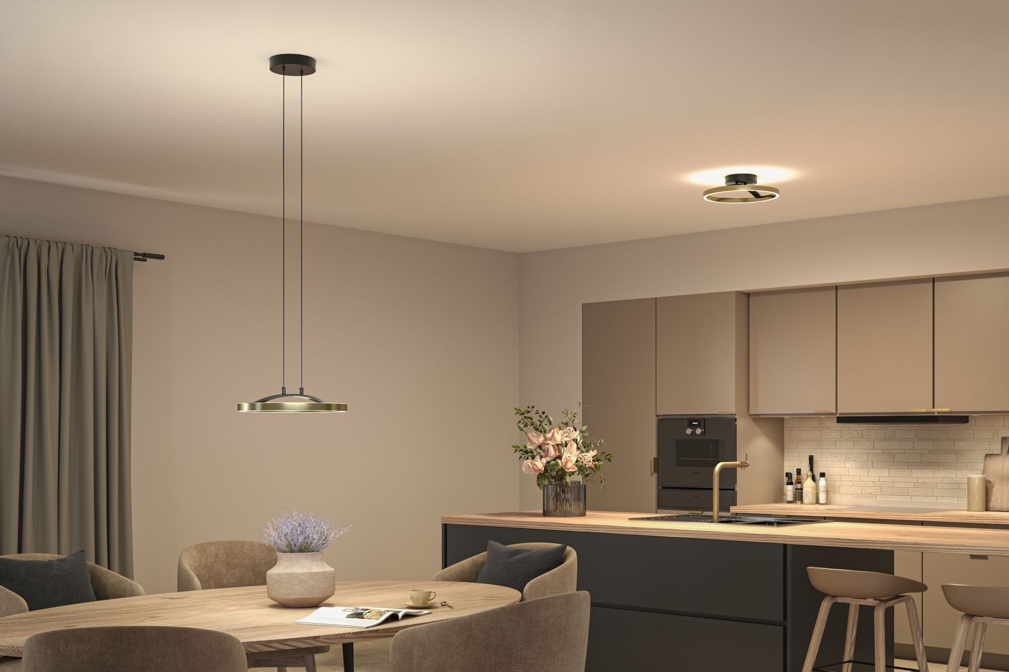 Paulmann LED Pendelleuchte »Melira LED 24W Gold /Schwarz 230V Metall« LED-Modul 1 Stk. 3-Step-Dim