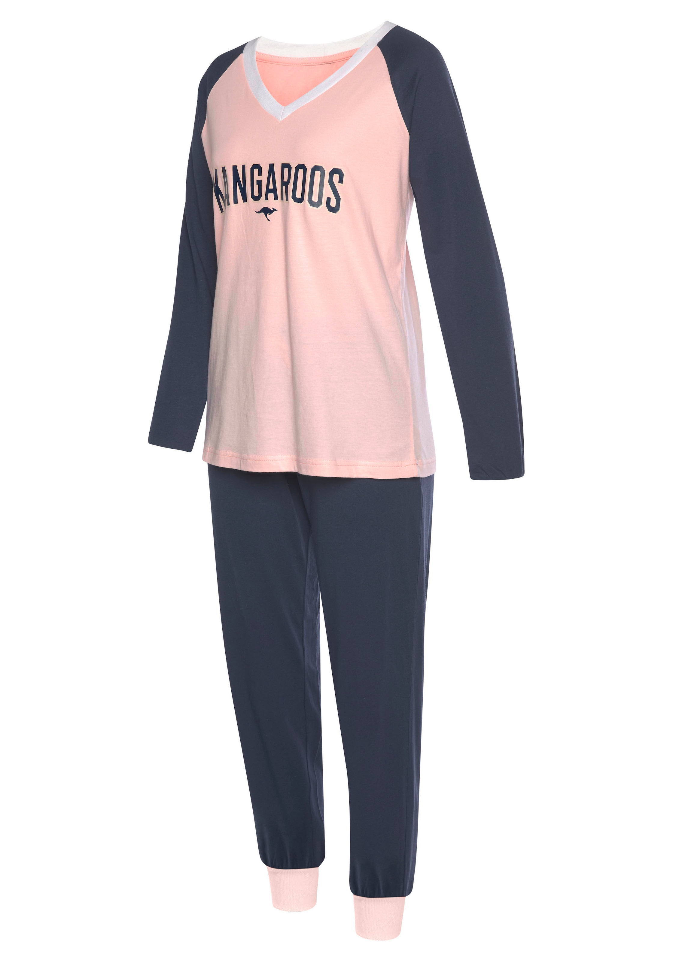 KangaROOS Pyjama, Raglanärmeln (2 | tlg., 1 kontrastfarbenen online mit kaufen Stück), BAUR