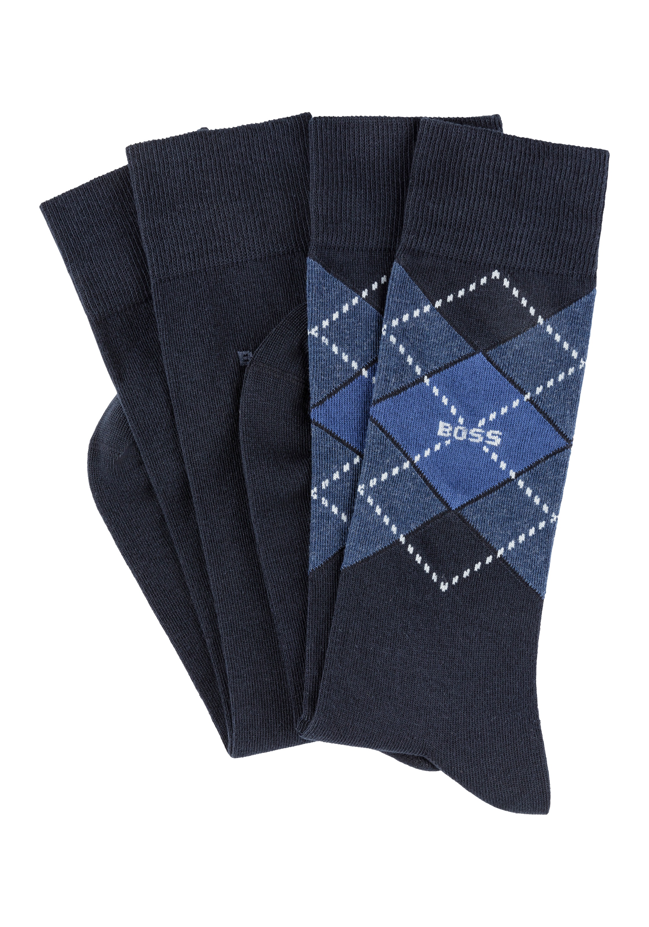 BOSS Socken "2P RS Argyle CC" Packung, 2er Pack, 2 Stk. tlg. mit BOSS Schri günstig online kaufen