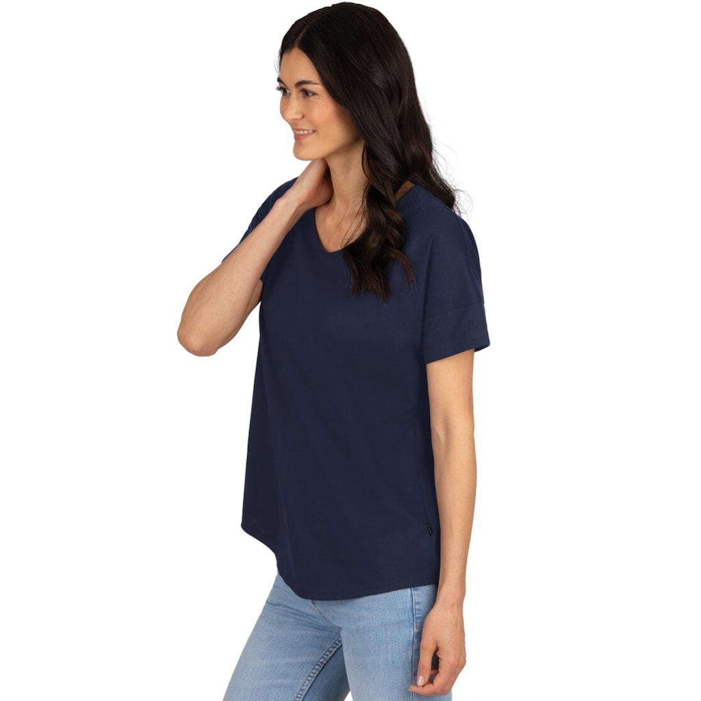 Trigema T-Shirt »TRIGEMA Oversize T-Shirt mit V-Ausschnitt«, (1 tlg.)