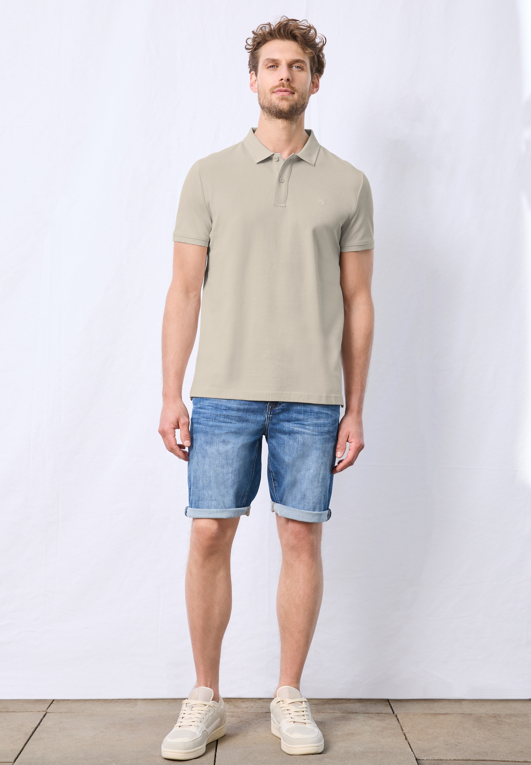 STREET ONE MEN Poloshirt, aus reiner Baumwolle