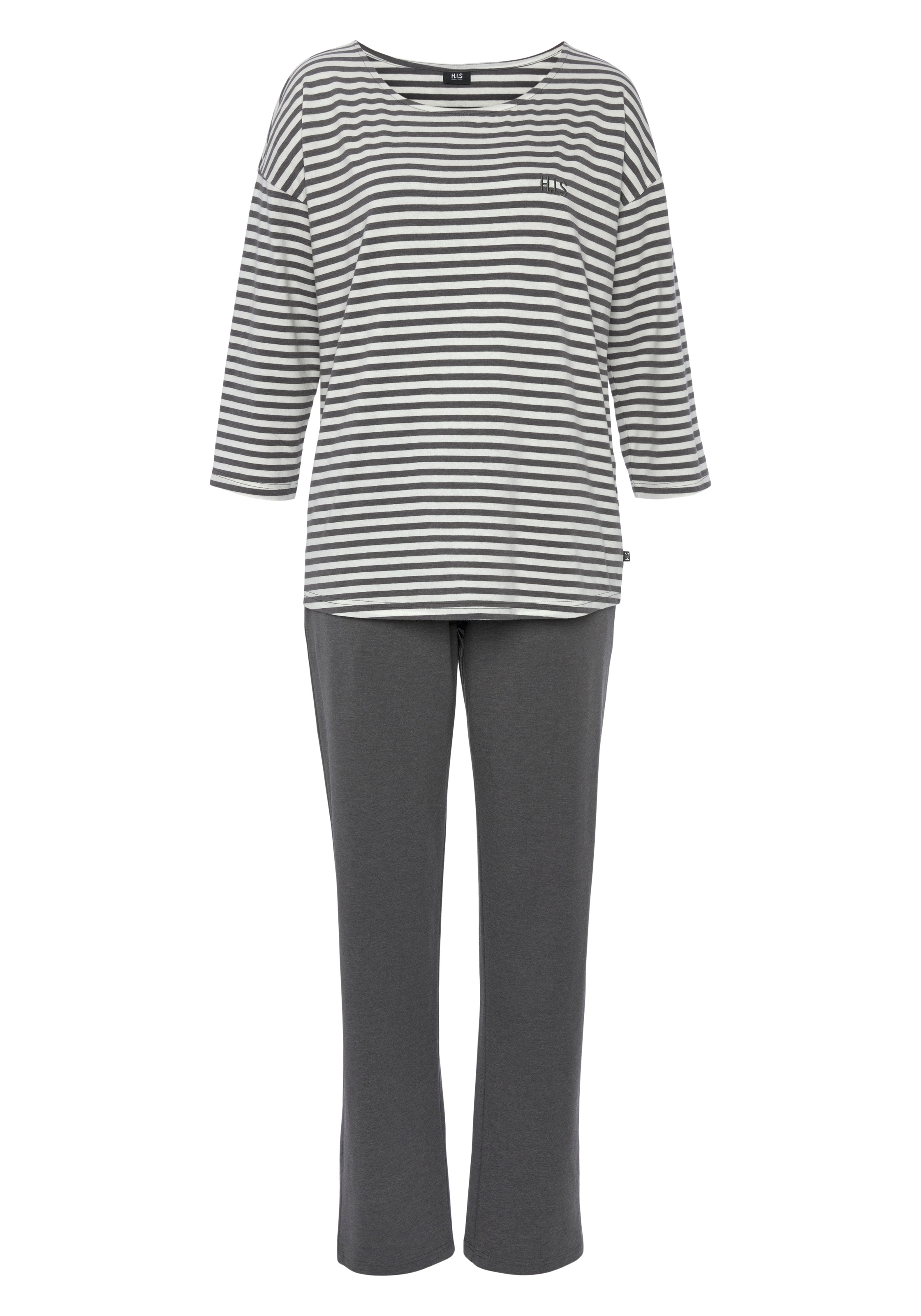 H.I.S Pyjama 2 Stk. mit Logostickerei auf der Brust günstig online kaufen