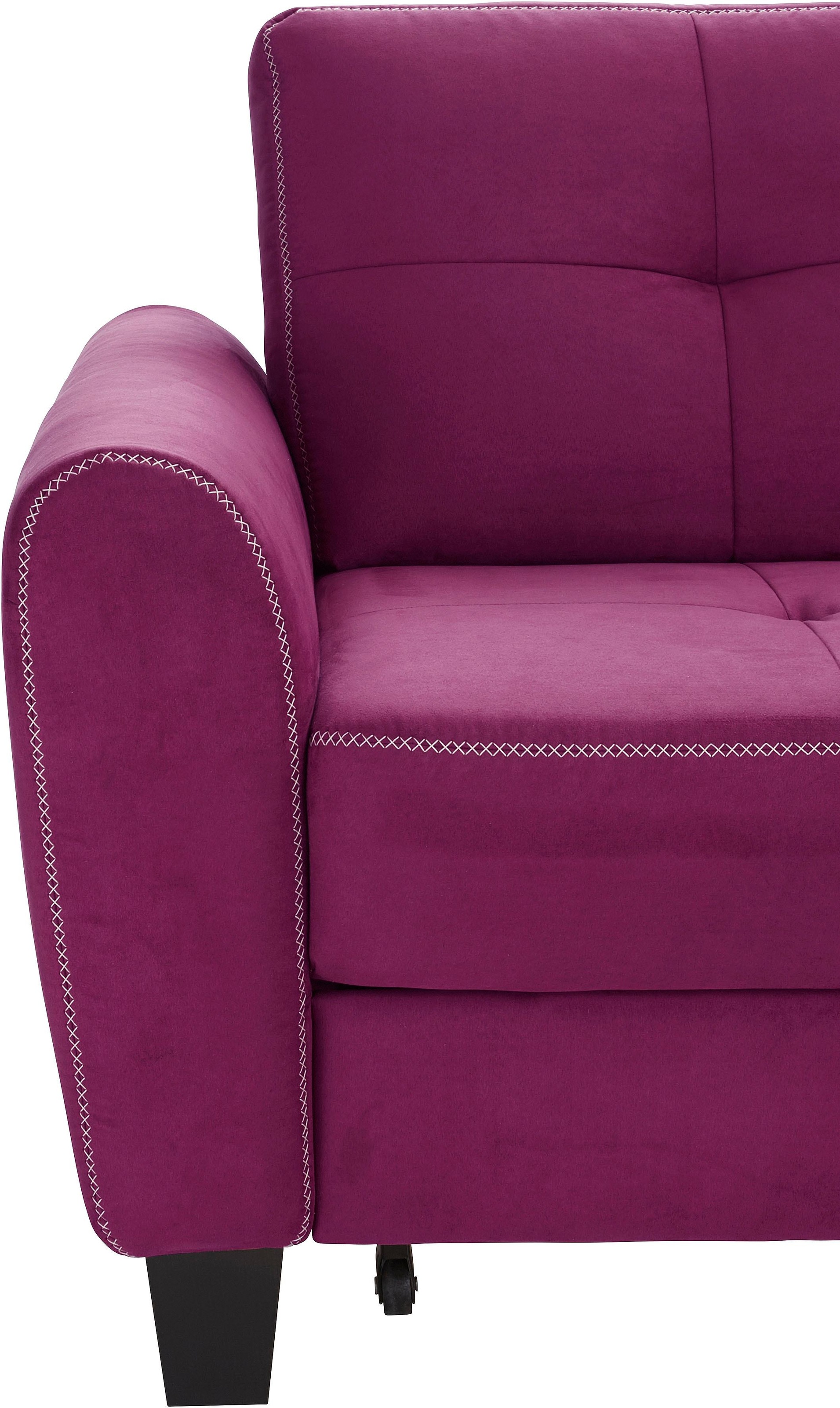 sit&more Ecksofa »Varese L-Form«, mit Federkern, wahlweise mit Bettfunktion und Stauraum