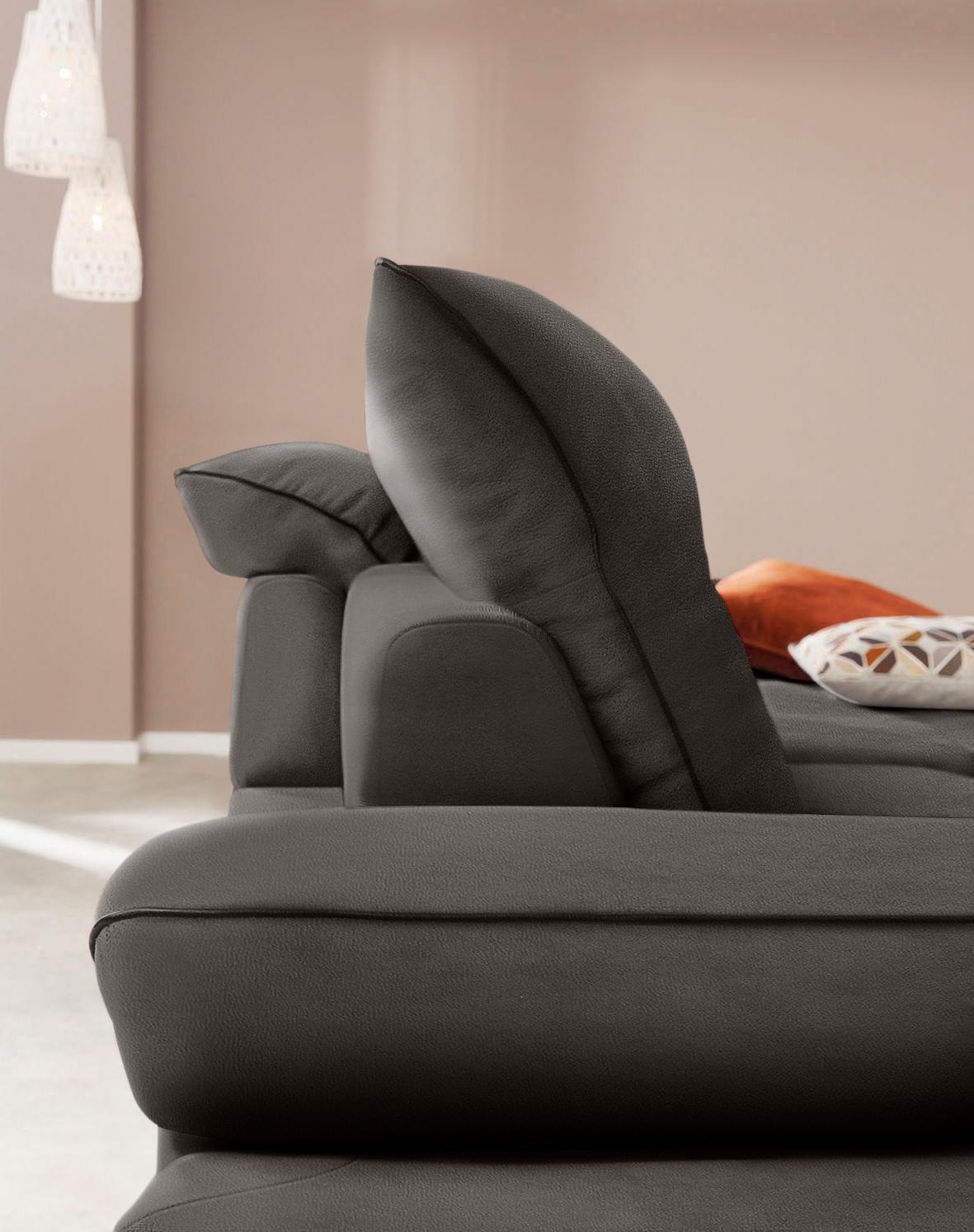 W.SCHILLIG Ecksofa »enjoy&MORE, Designsofa, elegant und bequem, L-Form«, Sitztiefenverstellung, Füße schwarz pulverbeschichtet, Breite 294 cm