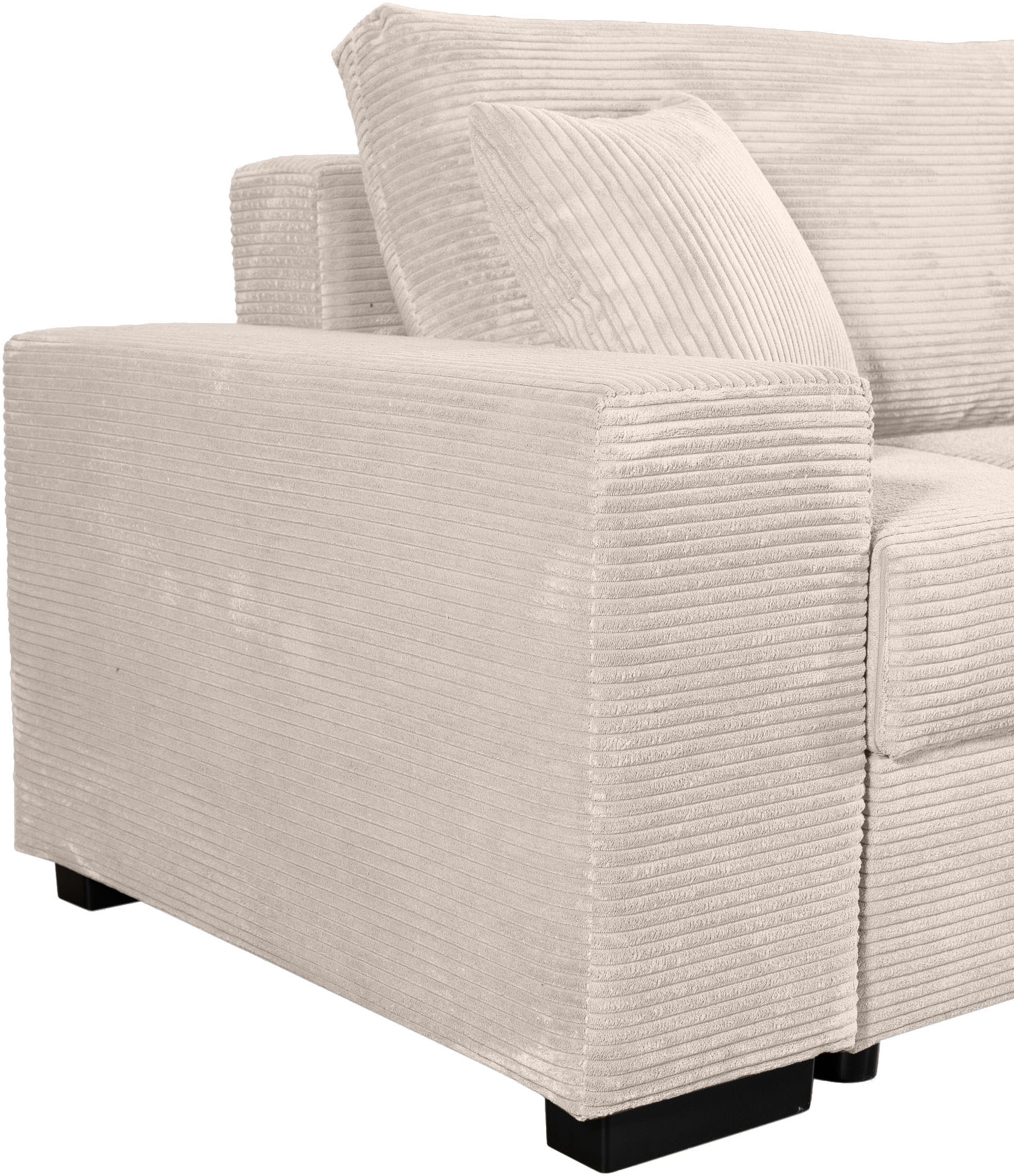 COLLECTION AB Schlafsofa »Kreta, B: 248 cm, Liegefl. 137x195 cm« Bettfunktion, Bettkasten & 2 Zierkissen, optional mit Topper