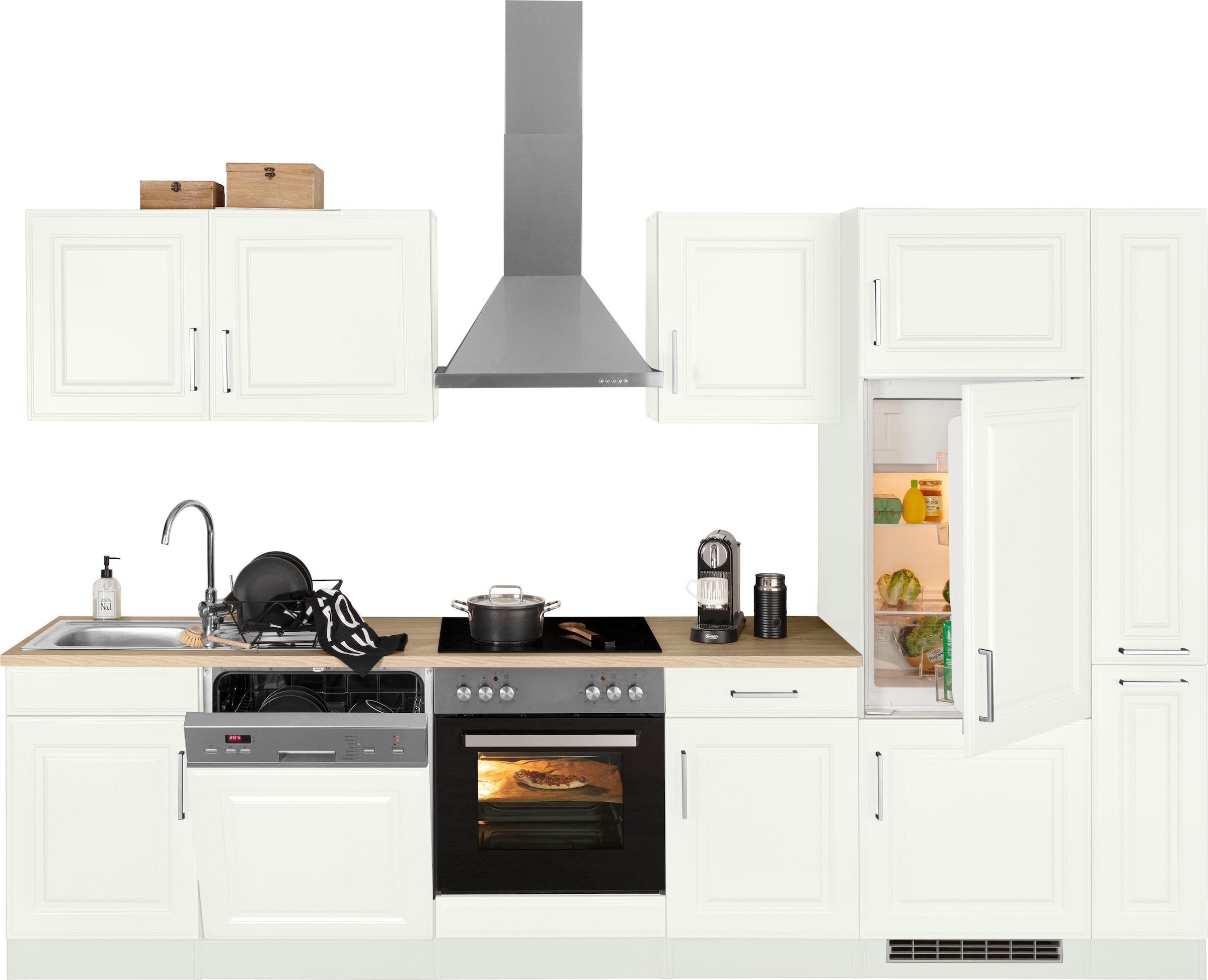 HELD MÖBEL Küchenzeile "Stockholm", Breite 310 cm, mit hochwertigen MDF Fro günstig online kaufen