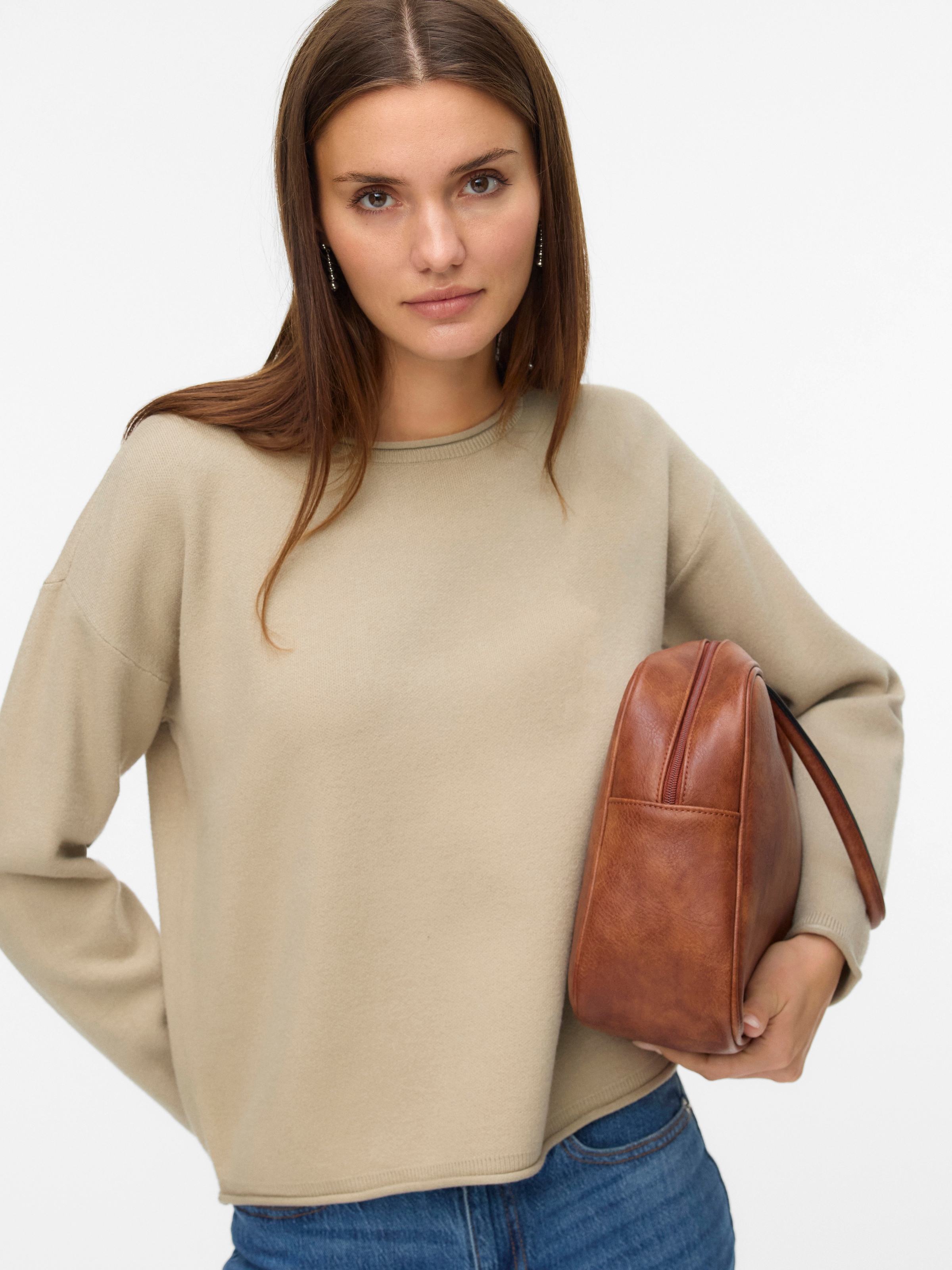 Vero Moda Strickpullover "VMGOLD ROLL LS O-NECK PULLOVER GA" günstig online kaufen