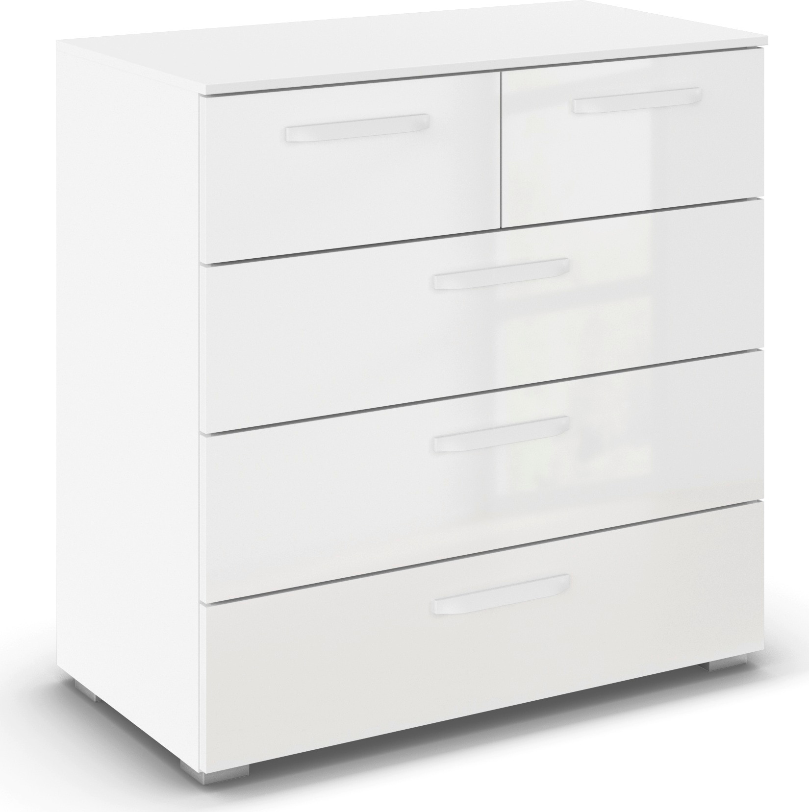 OTTO home Schubkastenkommode "Kommode Sideboard Schubladenkommode Schlafzimmerkommode OTELI" Breite 80 cm SOFT-CLOSE-FUNKTION, elegante Dekor- oder Hochglanzfront, mit 5 geräumigen Schubladen für viel Stauraum MADE IN GERMANY