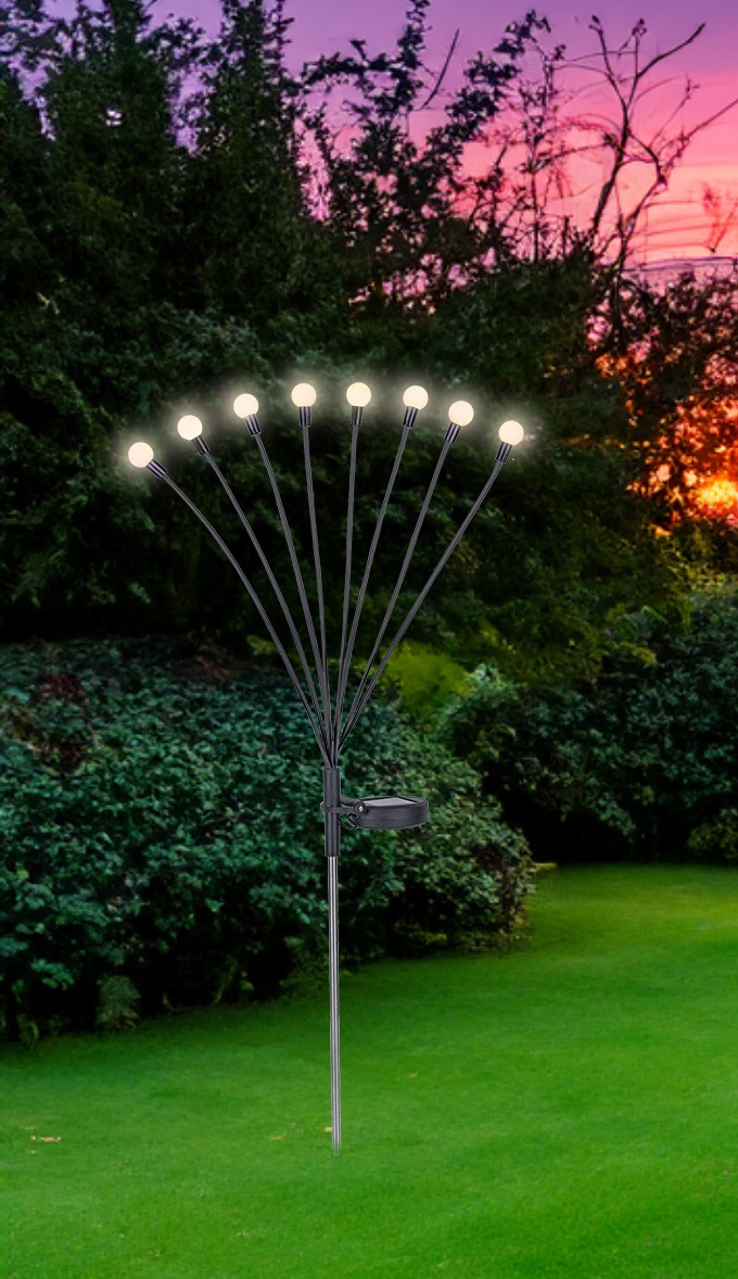 GLOBO LIGHTING LED Solarleuchte »SOLAR«, 8 flammig, Leuchtmittel LED-Modul | LED fest integriert, Schiebeschalter, beweglich, LxBxH: 200x120x700mm