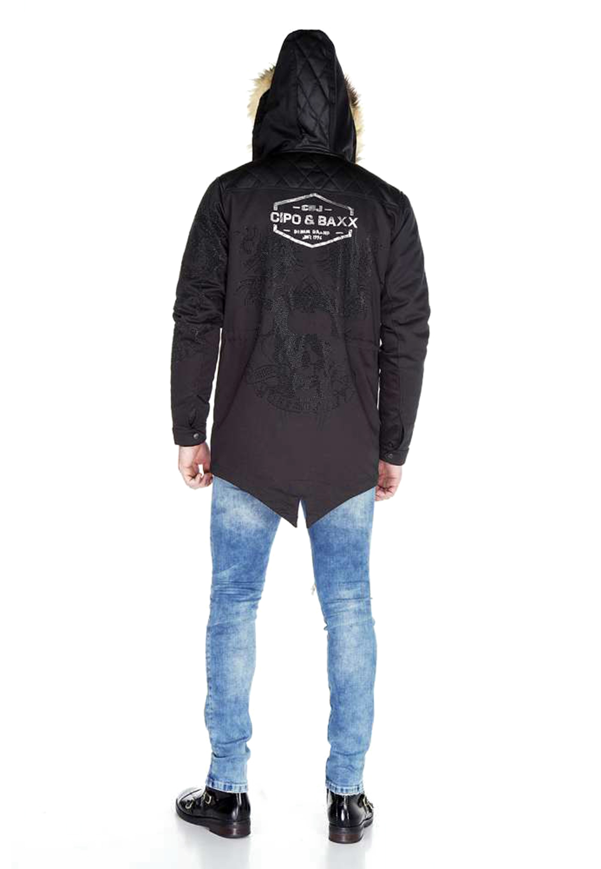 Cipo & Baxx Winterjacke, mit Kapuze und Stickereien