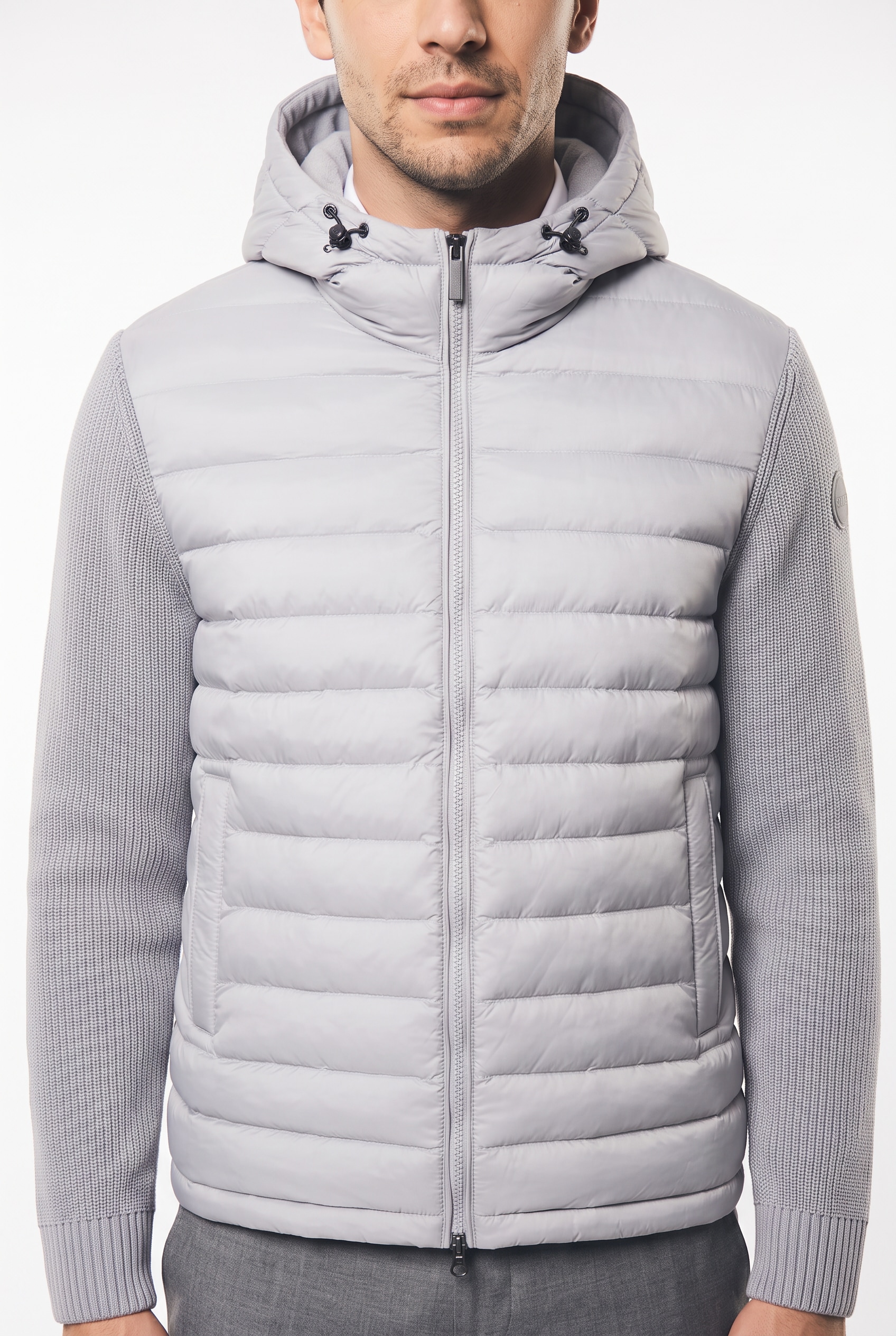 Colmar Steppjacke mit Kapuze Zwei-Wege-Reißverschluss, Regular Fit, Strickärmel