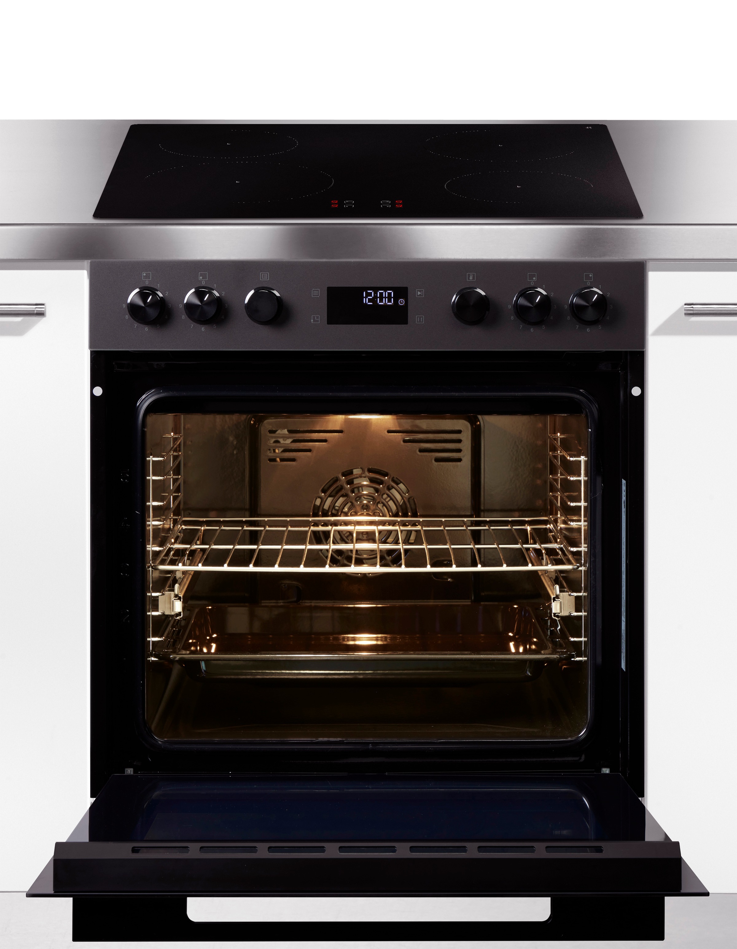 Thumbnail - Hanseatic Induktions Herd-Set "HBCO7210A1MB+HI46074C" Mattes Herd-Set: modern, edel, pflegeleicht