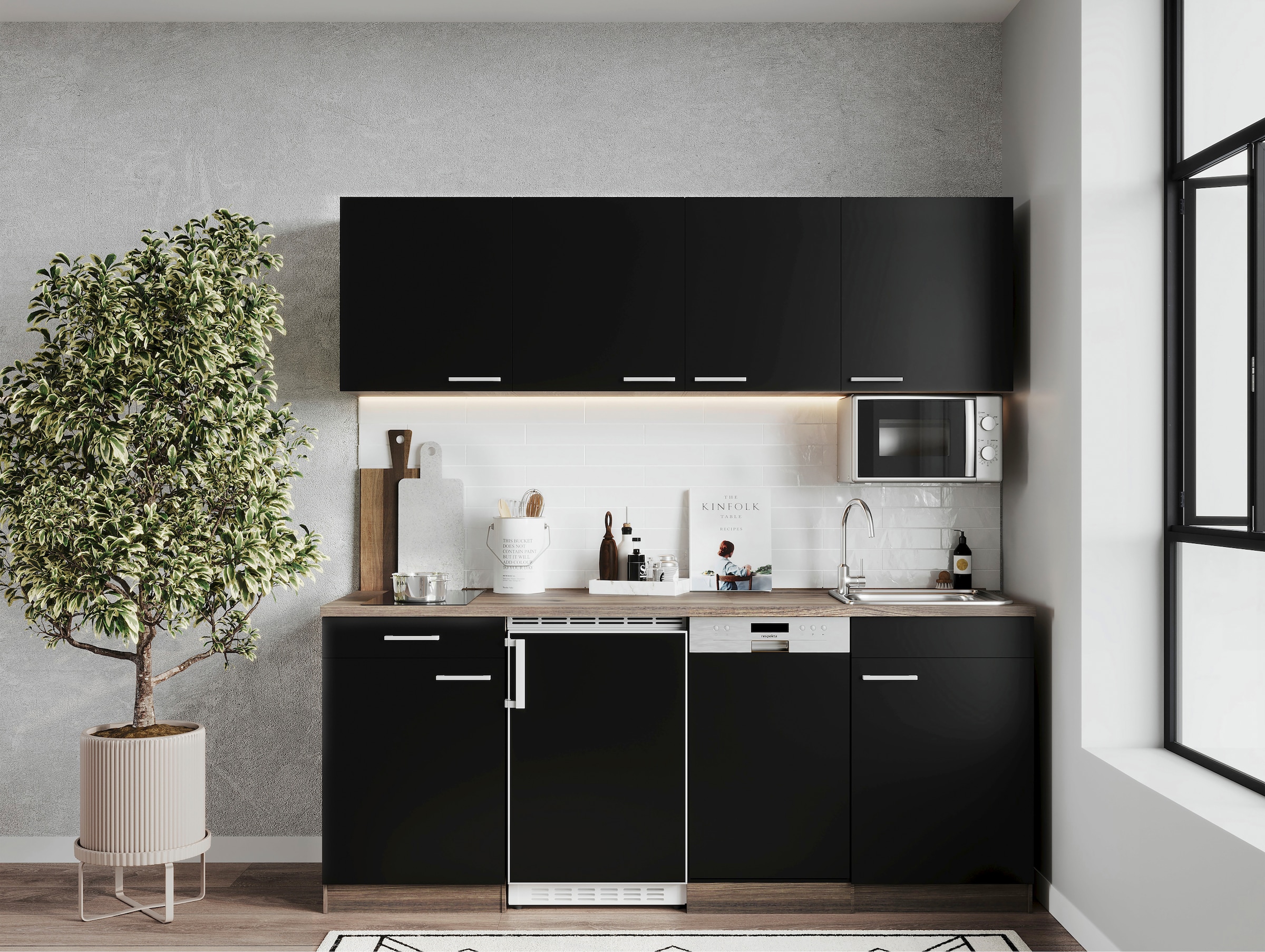 RESPEKTA Küche »Oliver«, Breite 195 cm, wechselseitig aufbaubar