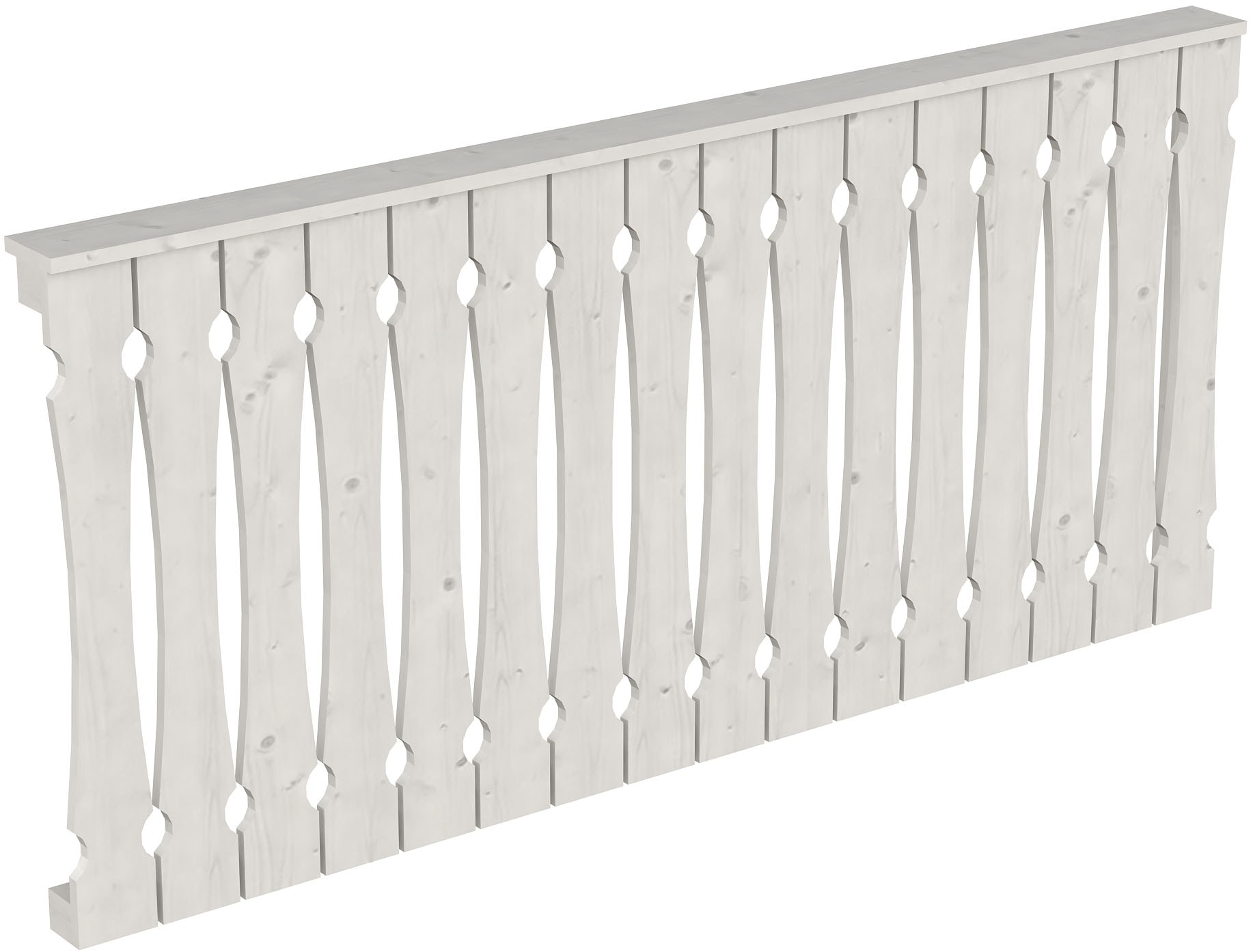 Brüstungsgeländer SKANHOLZ, H:96cm L:205cm, weiß, Geländer, "Balkonschalung", für die Seite