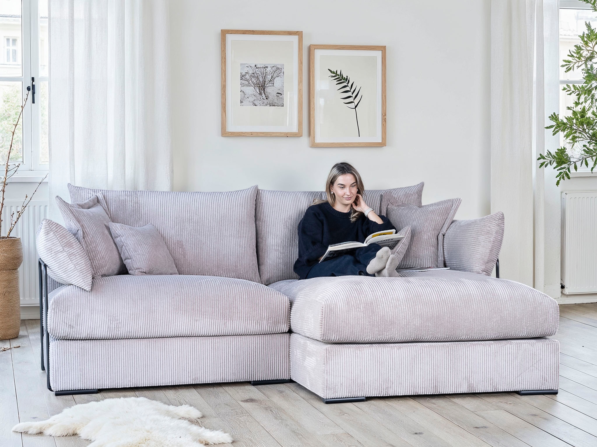 Home affaire Ecksofa "Casa XXL L-Form, Breite 247 cm" Mega-Sofa, Cord oder günstig online kaufen