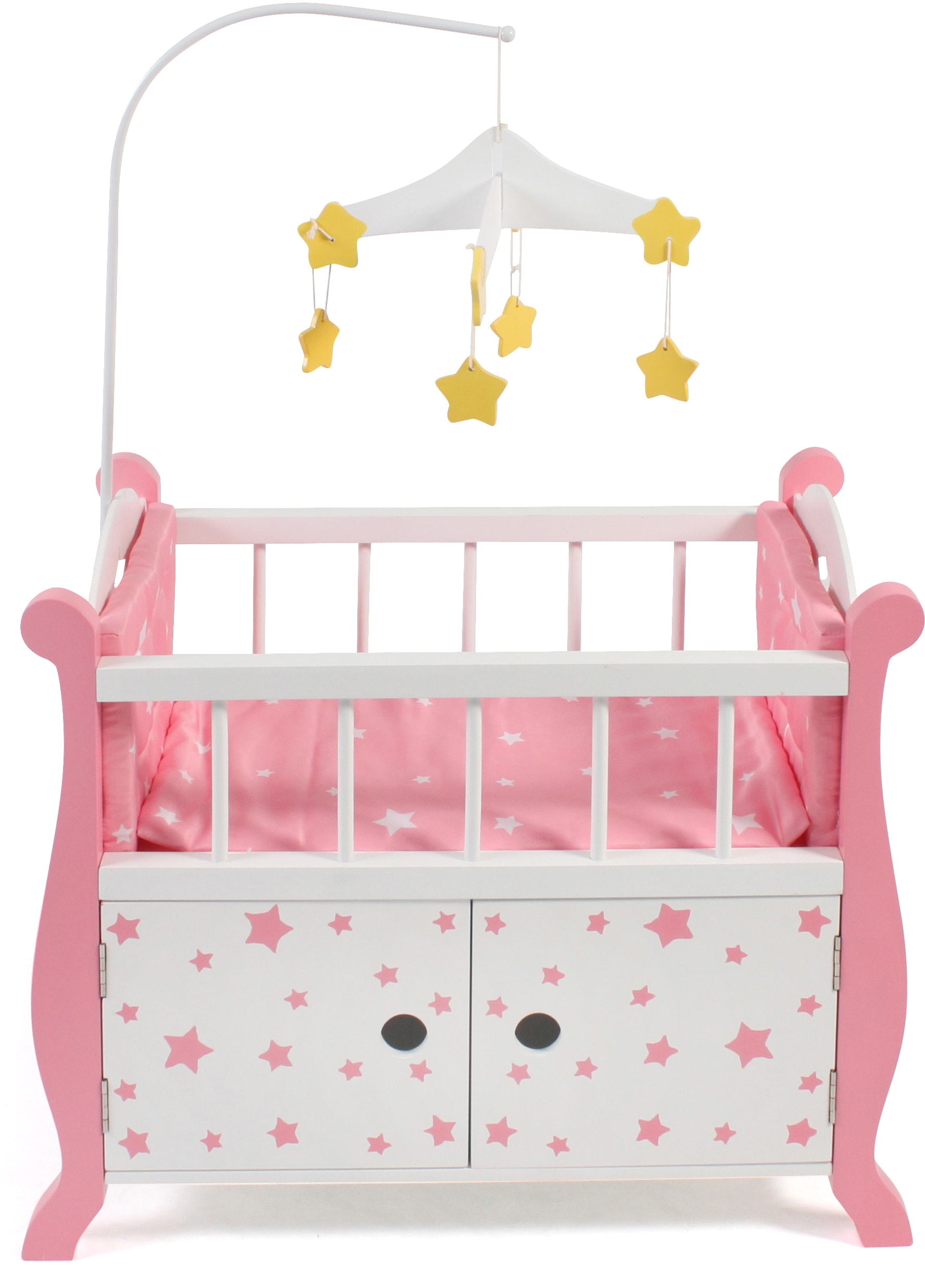 CHIC2000 Puppenbett »Stars Pink«, aus Holz mit Mobile