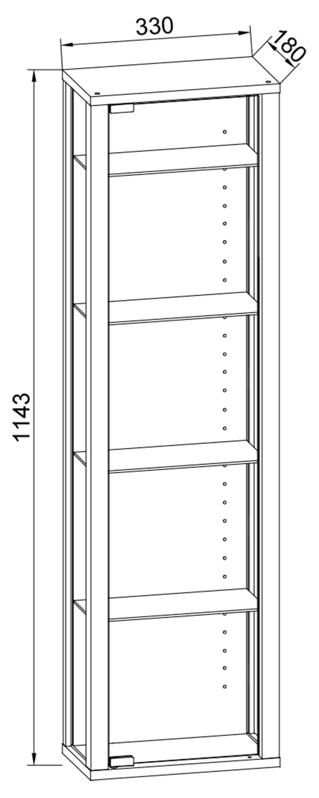 VCM Wandregal »Wandvitrine Hängevitrine Glasvitrine Stano Mini«