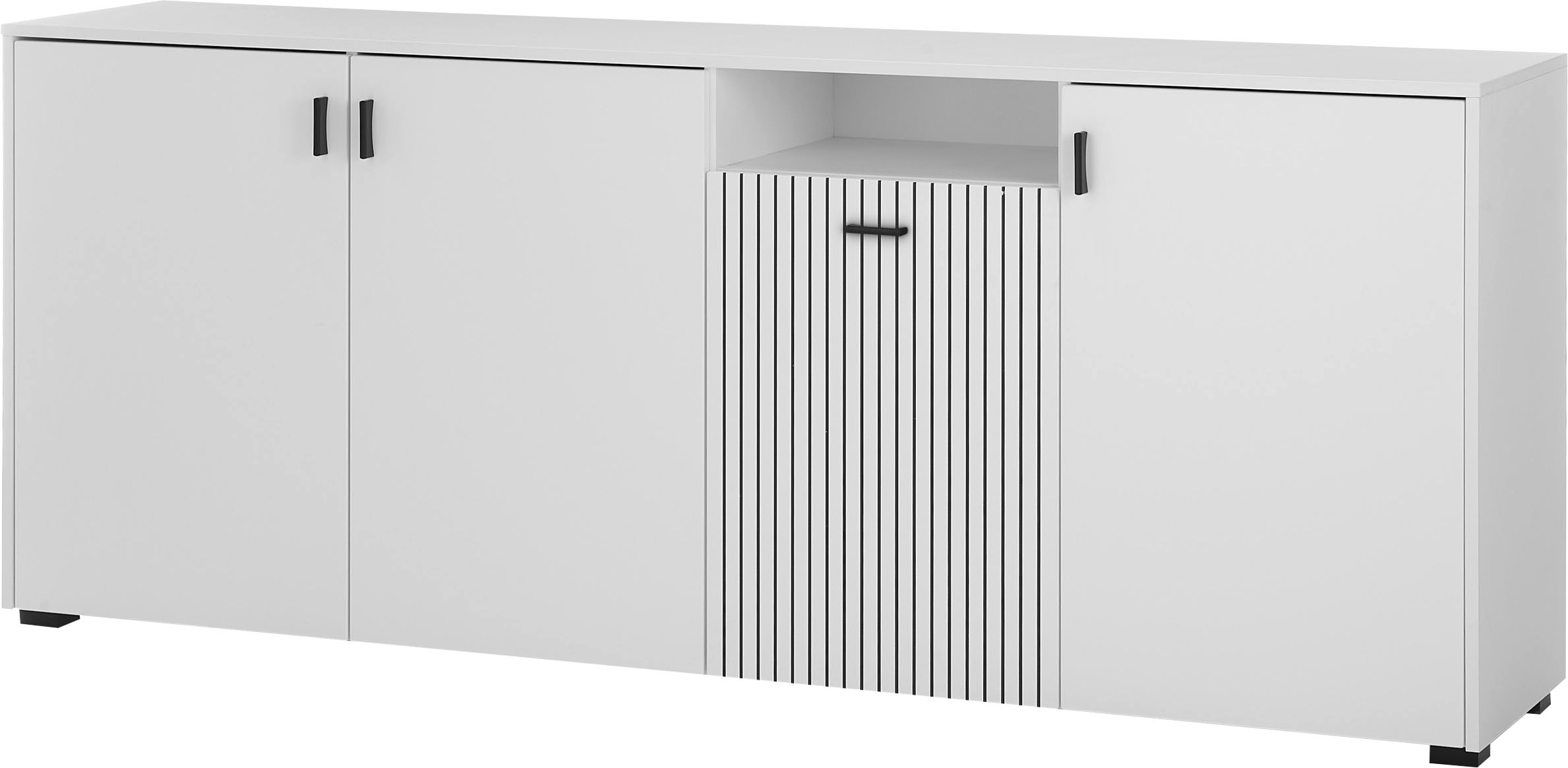 INOSIGN Sideboard »Hudson«, in moderner Trendfarbe, Griffe aus Metall (Schwarz), Breite 200 cm