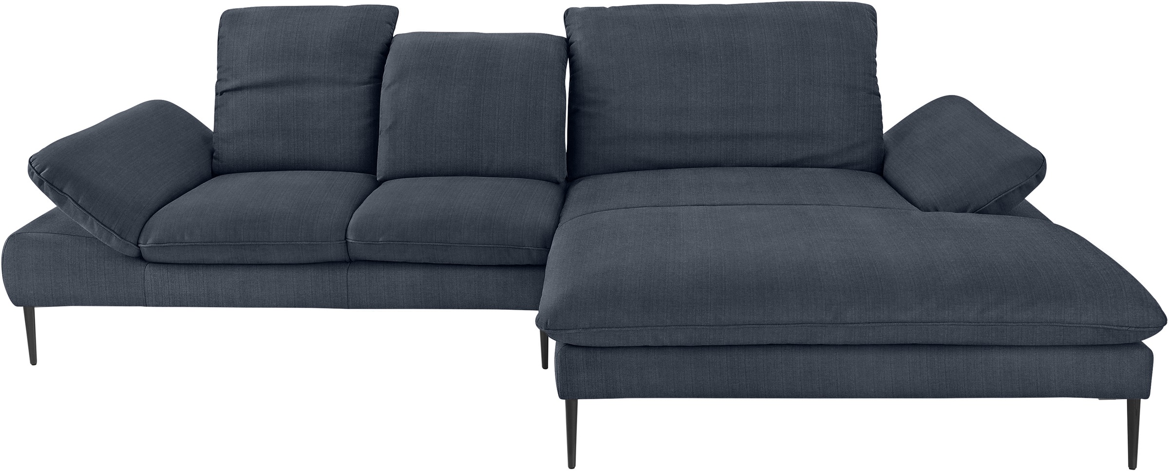 W.SCHILLIG Ecksofa »enjoy&MORE, Designsofa, elegant und bequem, L-Form«, Sitztiefenverstellung, Füße schwarz pulverbeschichtet, Breite 310 cm