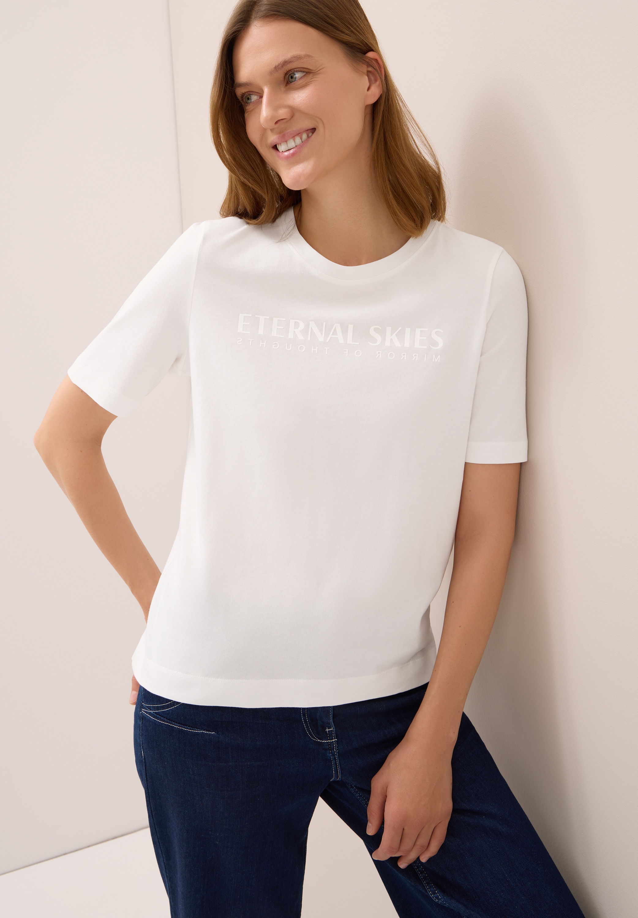 Cecil T-Shirt mit Wording Artwork günstig online kaufen