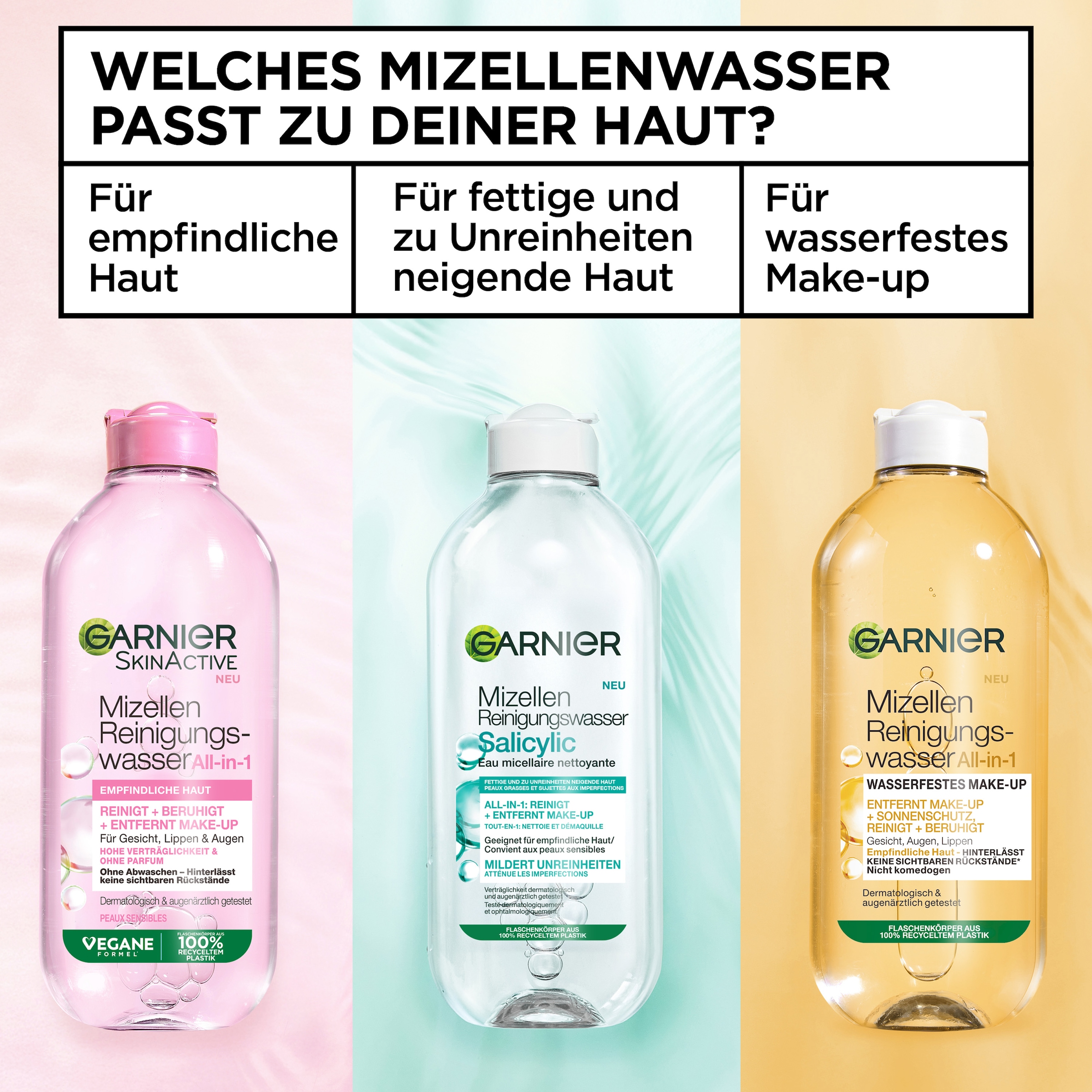 GARNIER Gesichtswasser »GARNIER MIZELLEN REINIGUNGSWASSER SALICYLIC ALL-IN-1« mit Mizellen-Technologie