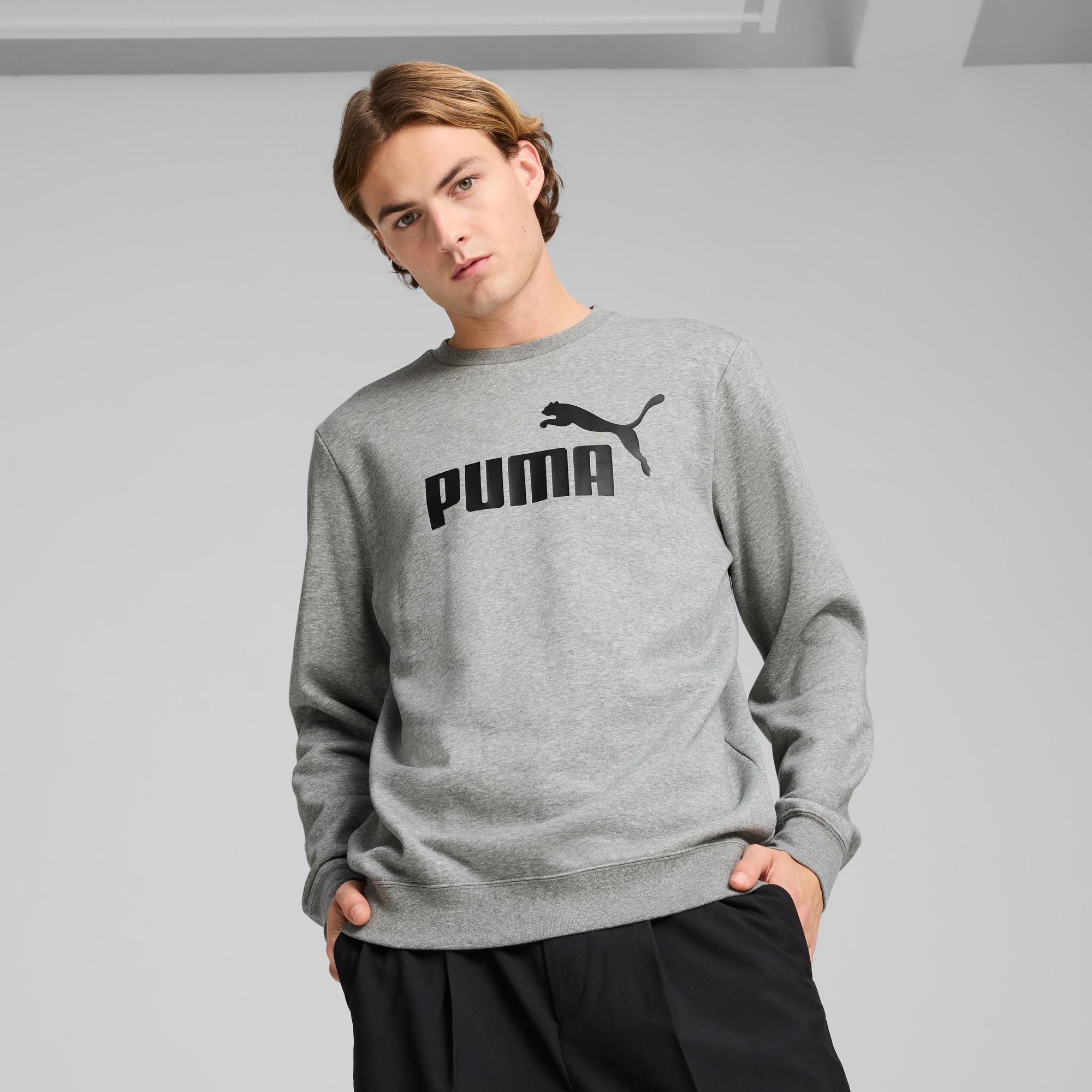 PUMA Langarmshirt "ESS NO. 1 LOGO CREW FL" Langarm, reguläre Passform, Rund günstig online kaufen