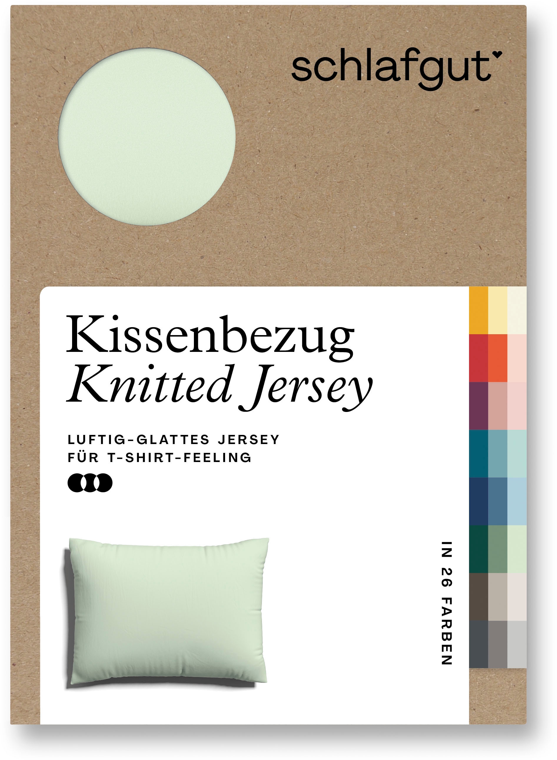 Schlafgut Kissenbezug "Knitted Jersey aus Bio-Baumwolle mit Elasthan, bügelfrei,", (1 St.), besonders fein gestrickt, Ki