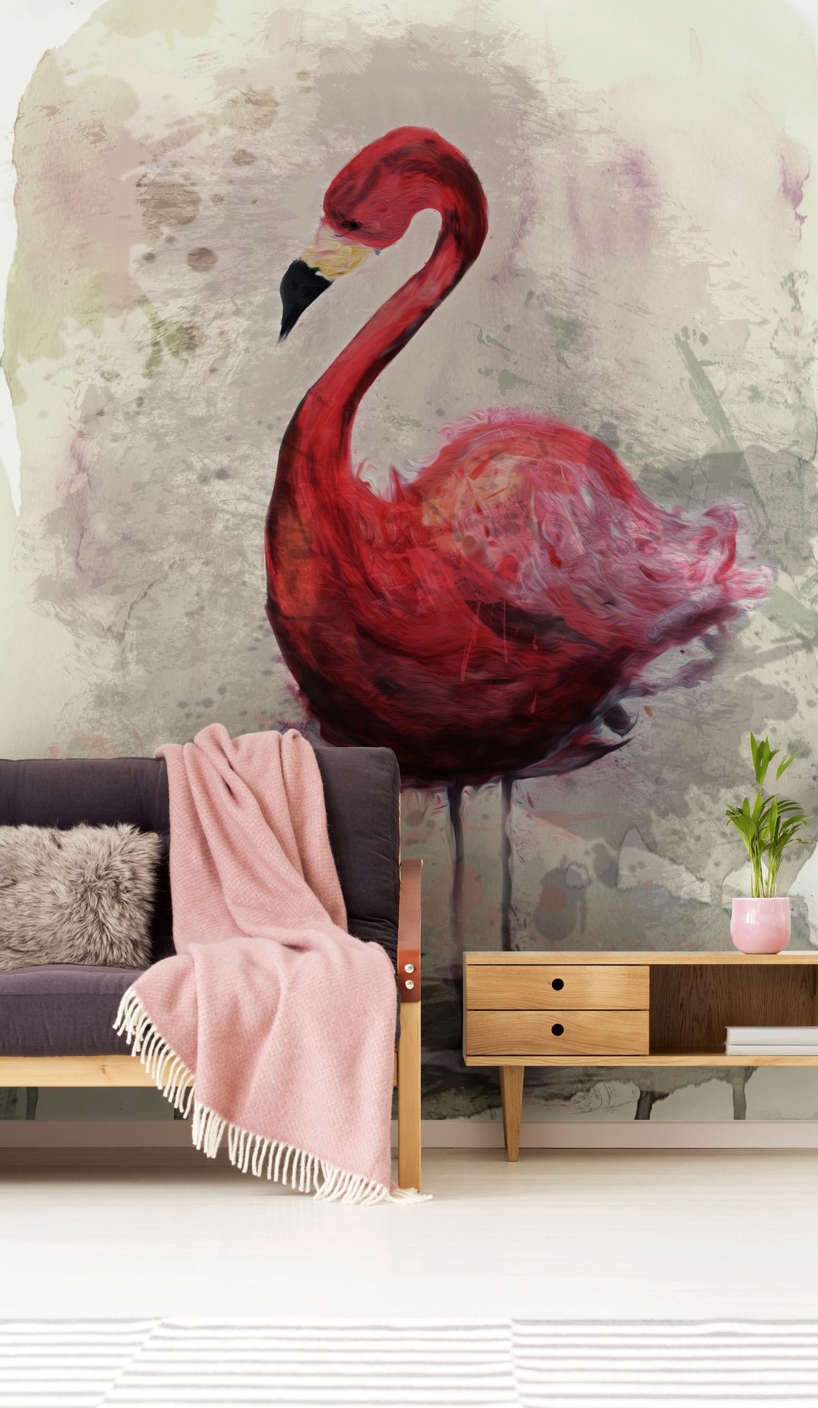 living walls Fototapete »ARTist Flamingo«, Vlies, Wand, Schräge