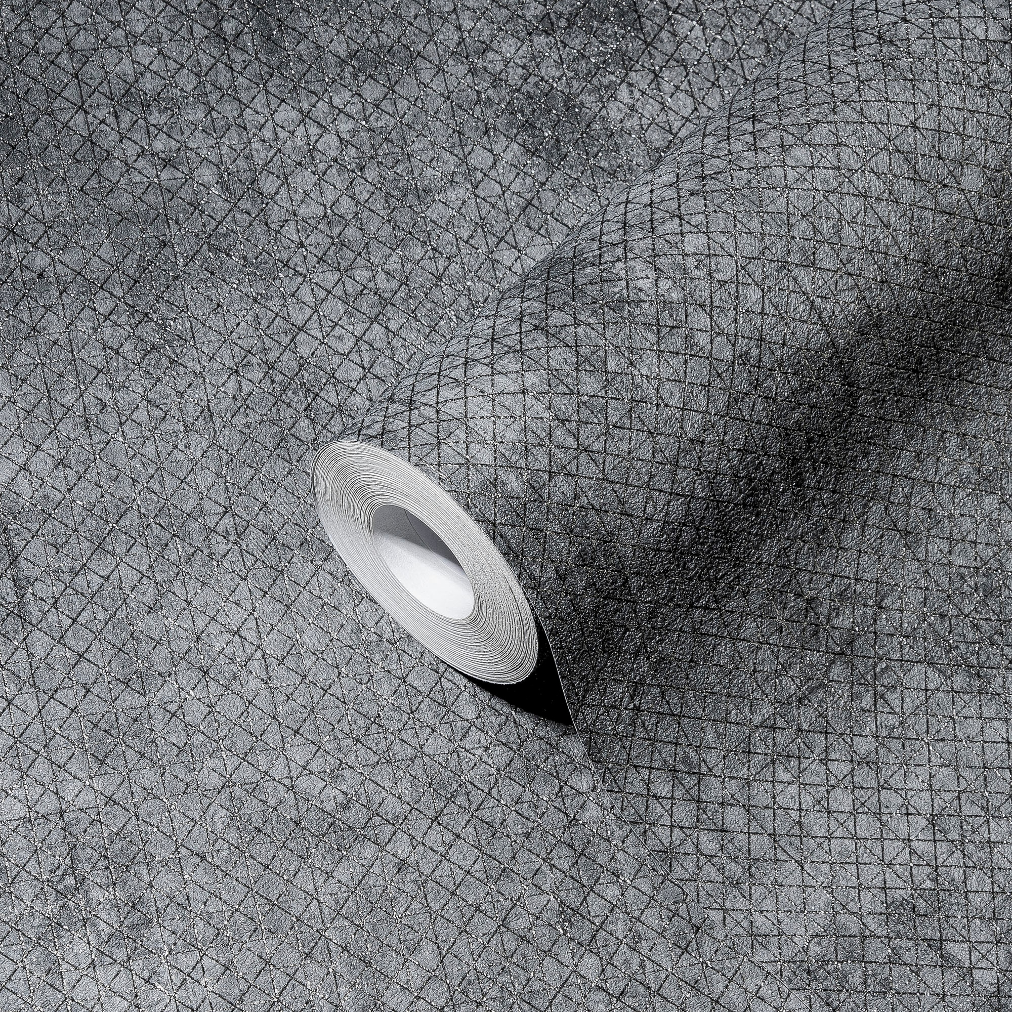 A.S. Création Vliestapete »THE BOS Uni Metalliceffekt« abstrakt | gemustert | leicht glänzend strukturiert Grafisch Tapeten Wohnzimmer Schlafzimmer Küche modern Flur Design Büro